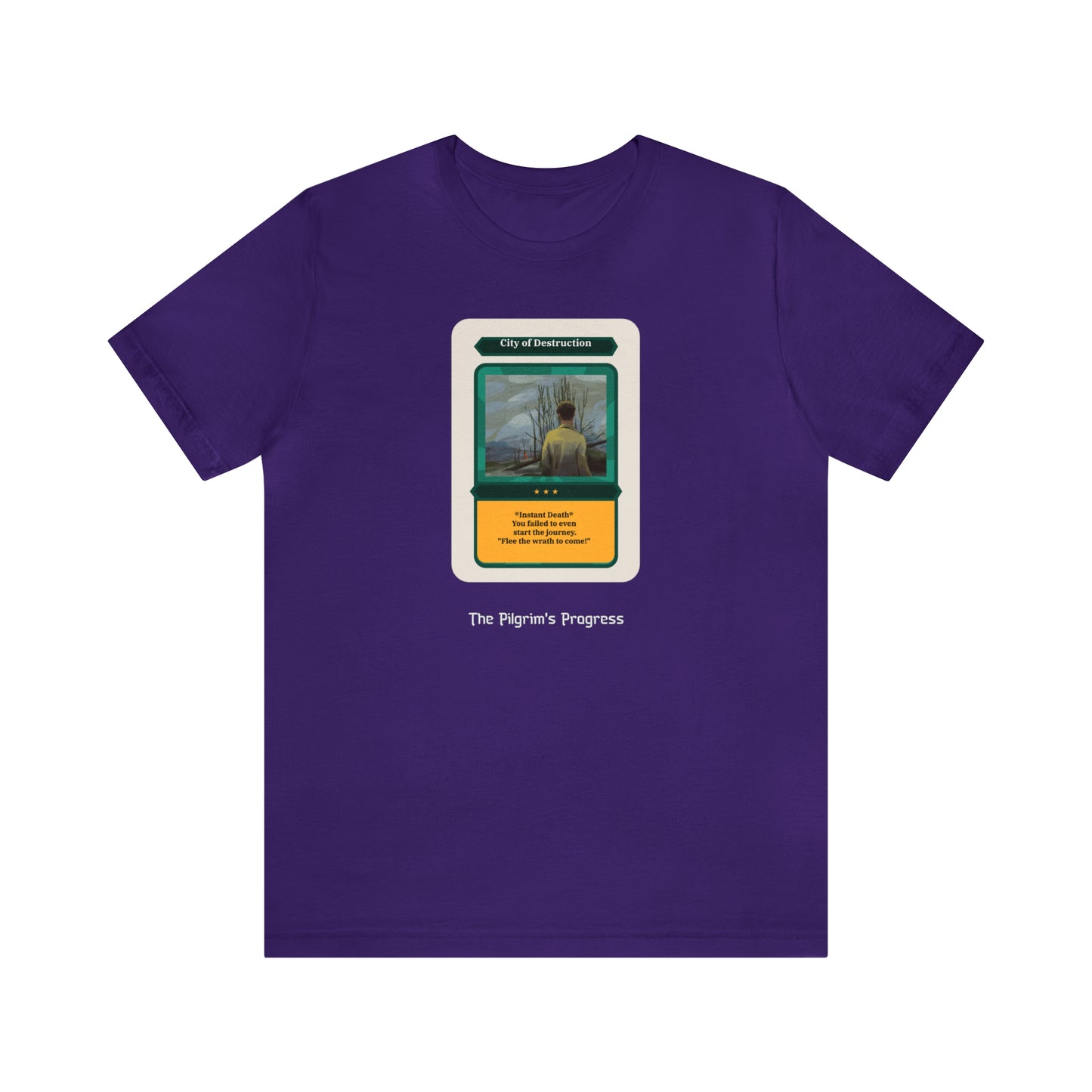 Pilgrim's Progress City of Destruction Trading Card Unisex Jersey Short Sleeve Tee