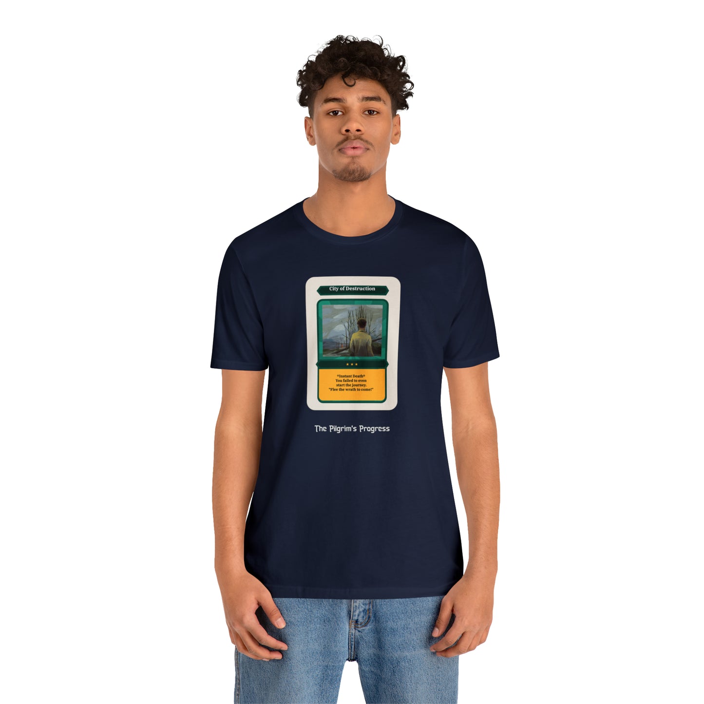 Pilgrim's Progress City of Destruction Trading Card Unisex Jersey Short Sleeve Tee