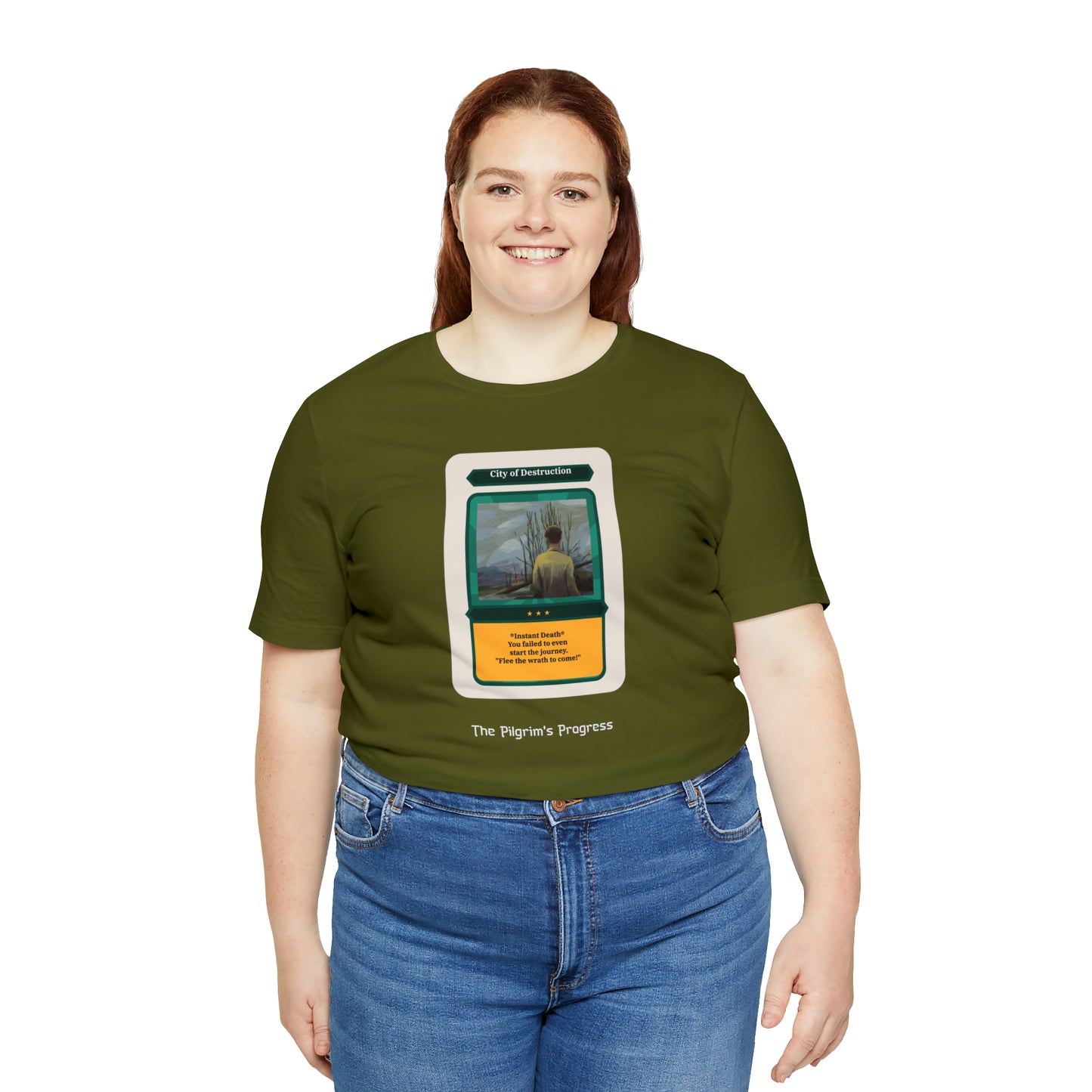 Pilgrim's Progress City of Destruction Trading Card Unisex Jersey Short Sleeve Tee