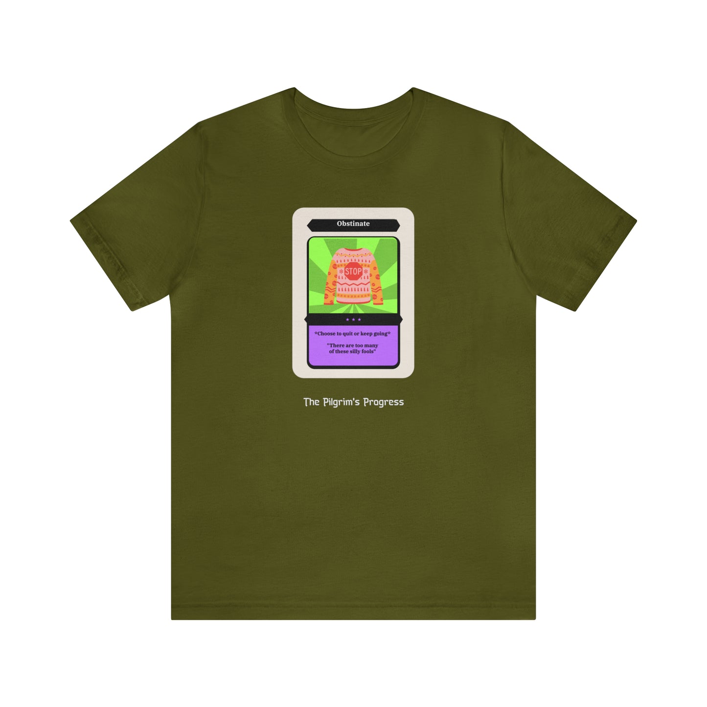 Pilgrim's Progress Obstinate Trading Card Unisex Jersey Short Sleeve Tee