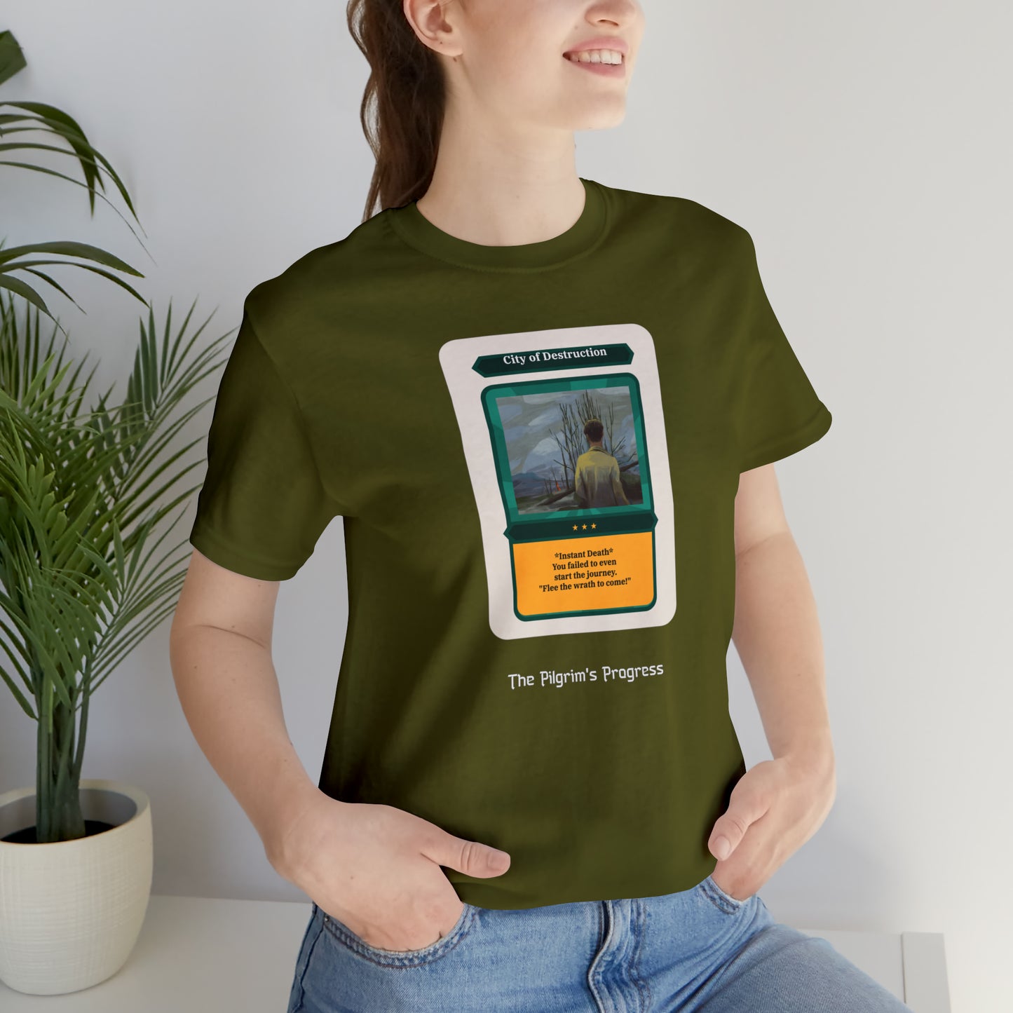 Pilgrim's Progress City of Destruction Trading Card Unisex Jersey Short Sleeve Tee