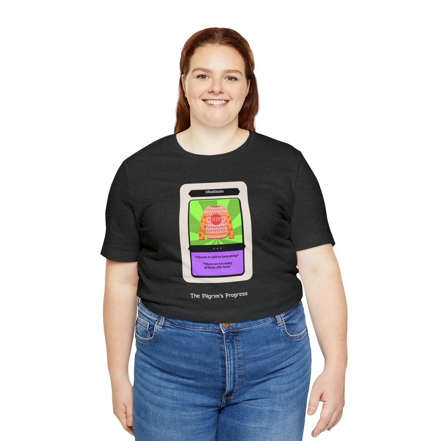Pilgrim's Progress Obstinate Trading Card Unisex Jersey Short Sleeve Tee