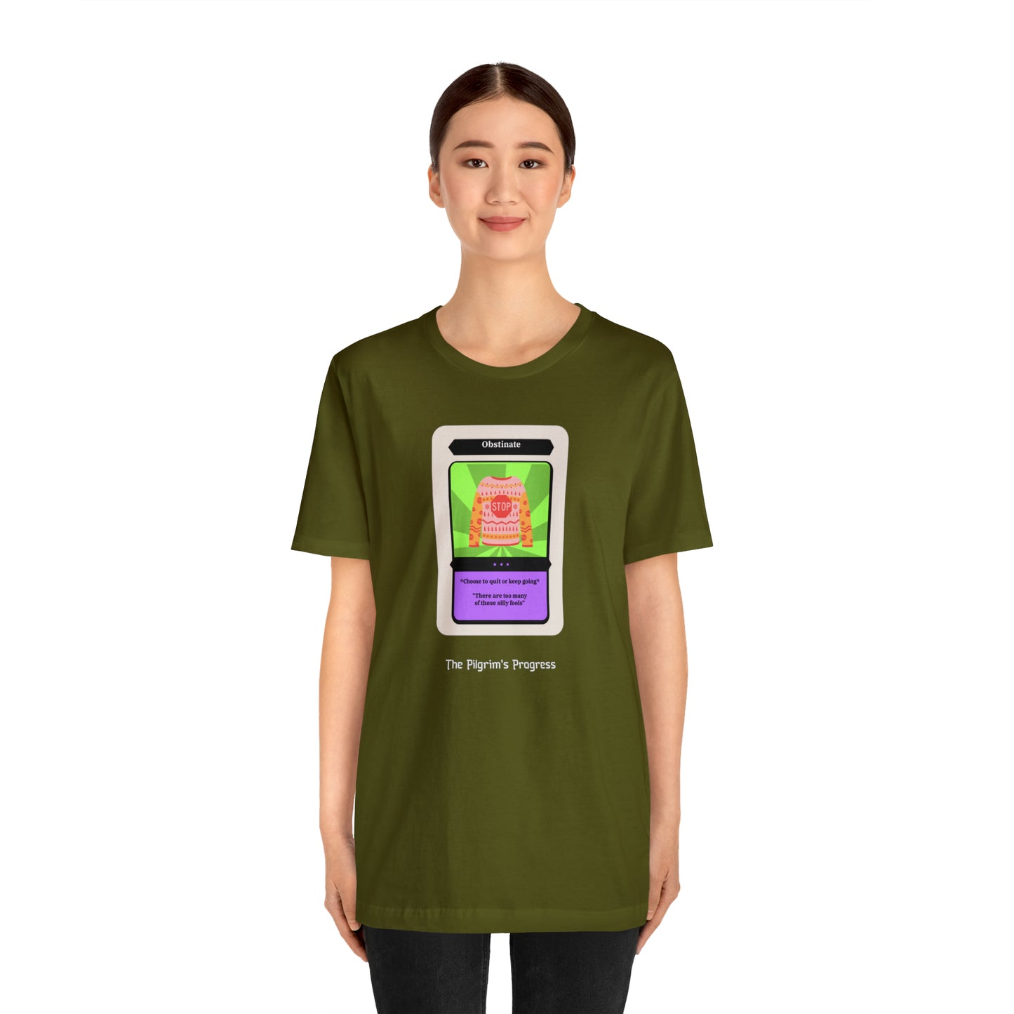 Pilgrim's Progress Obstinate Trading Card Unisex Jersey Short Sleeve Tee