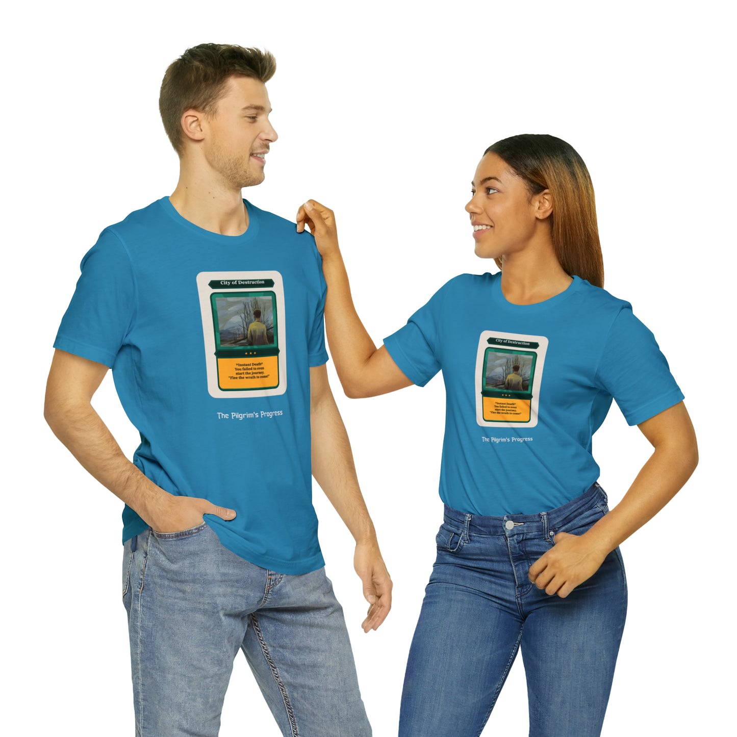 Pilgrim's Progress City of Destruction Trading Card Unisex Jersey Short Sleeve Tee