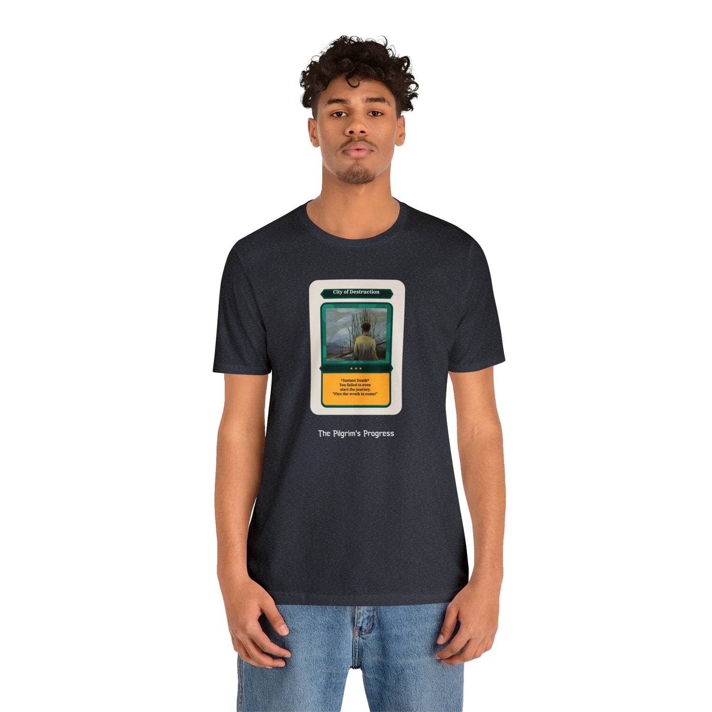 Pilgrim's Progress City of Destruction Trading Card Unisex Jersey Short Sleeve Tee