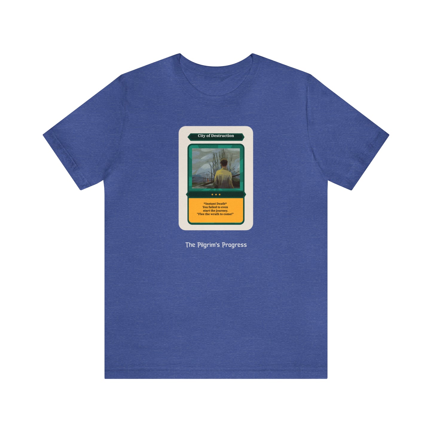 Pilgrim's Progress City of Destruction Trading Card Unisex Jersey Short Sleeve Tee