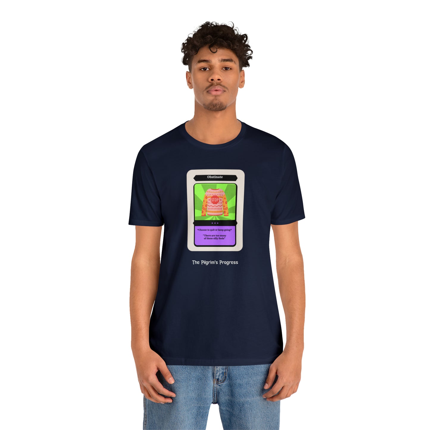 Pilgrim's Progress Obstinate Trading Card Unisex Jersey Short Sleeve Tee