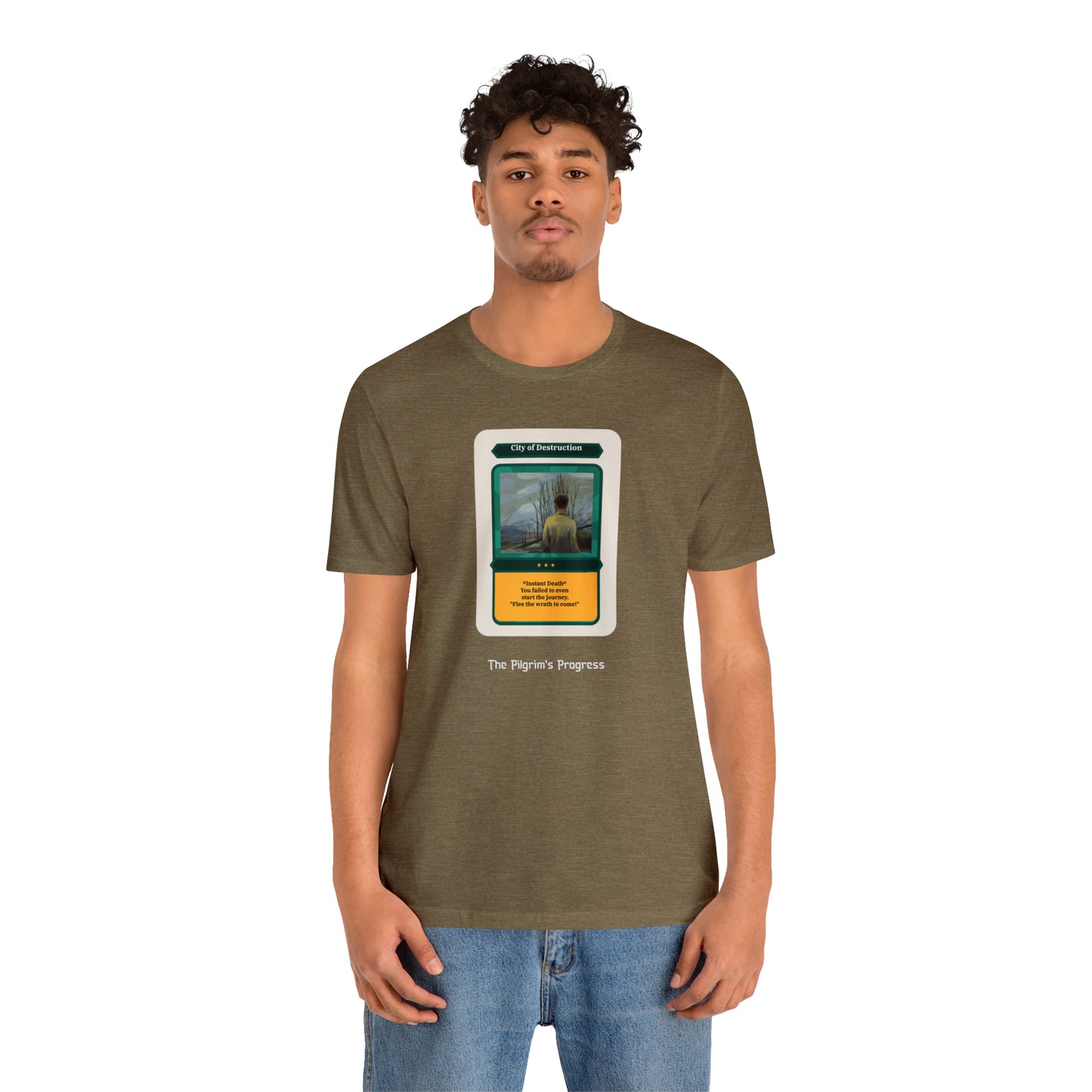 Pilgrim's Progress City of Destruction Trading Card Unisex Jersey Short Sleeve Tee