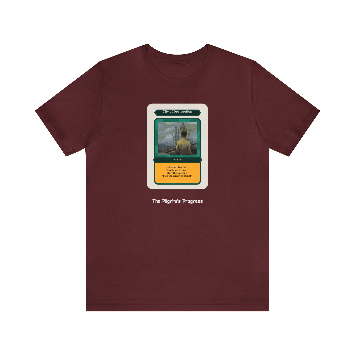 Pilgrim's Progress City of Destruction Trading Card Unisex Jersey Short Sleeve Tee