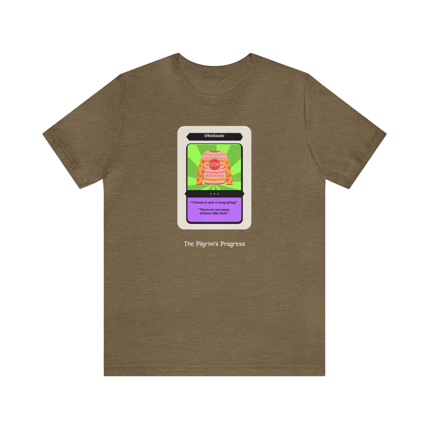 Pilgrim's Progress Obstinate Trading Card Unisex Jersey Short Sleeve Tee