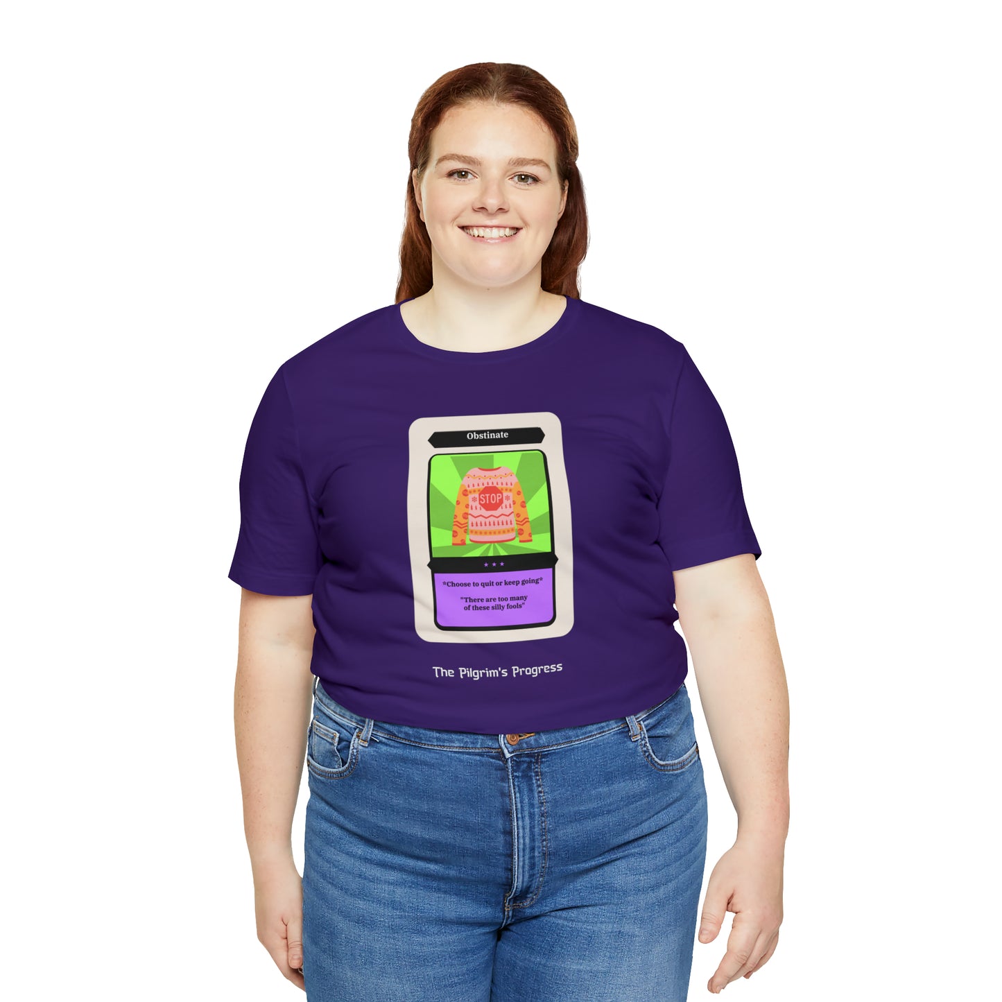 Pilgrim's Progress Obstinate Trading Card Unisex Jersey Short Sleeve Tee