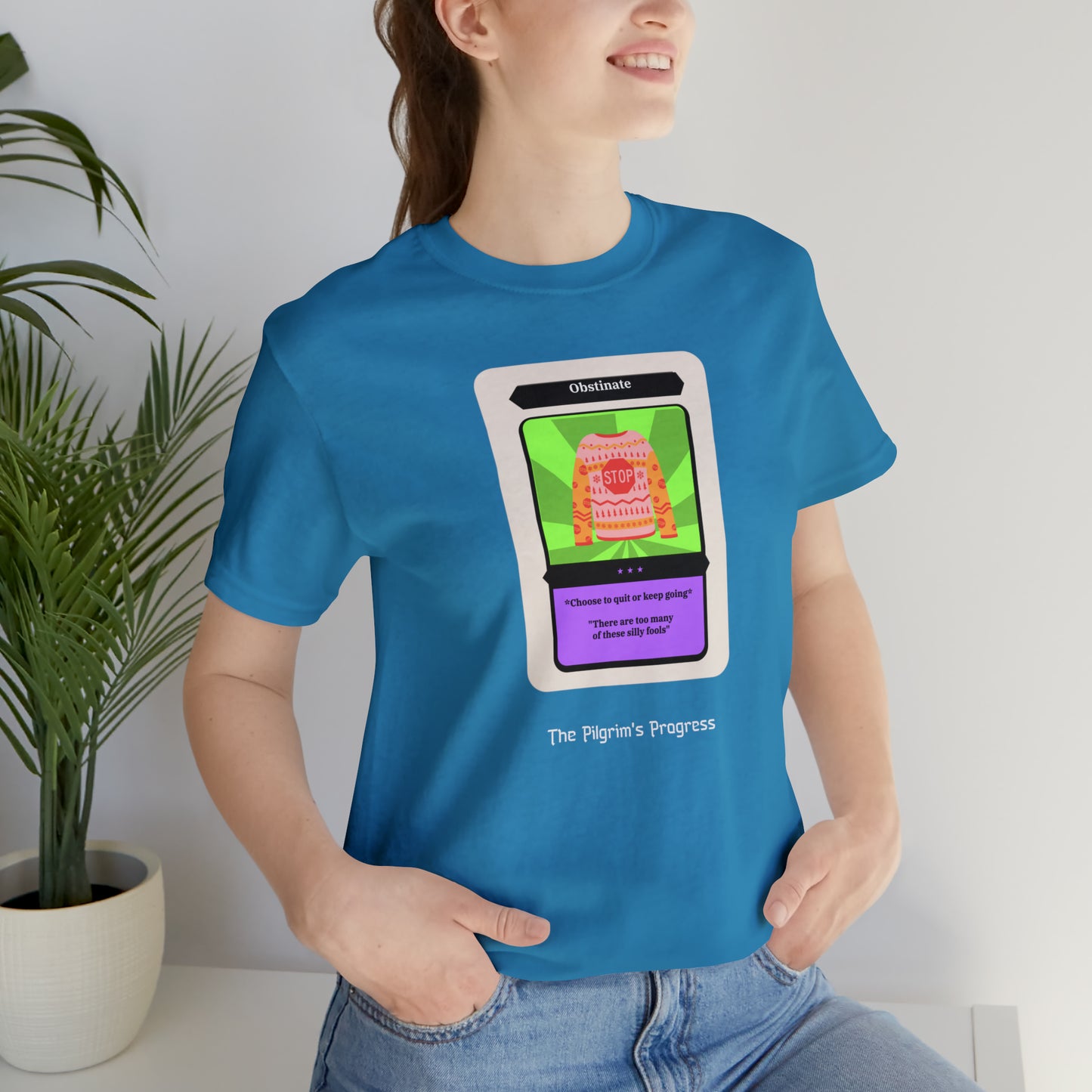 Pilgrim's Progress Obstinate Trading Card Unisex Jersey Short Sleeve Tee