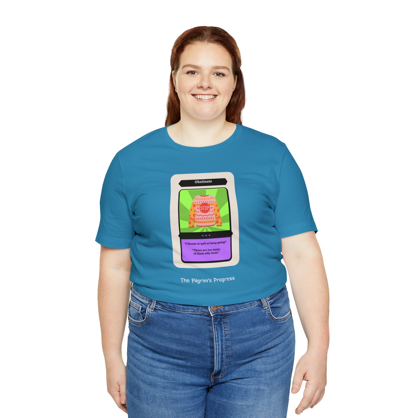 Pilgrim's Progress Obstinate Trading Card Unisex Jersey Short Sleeve Tee