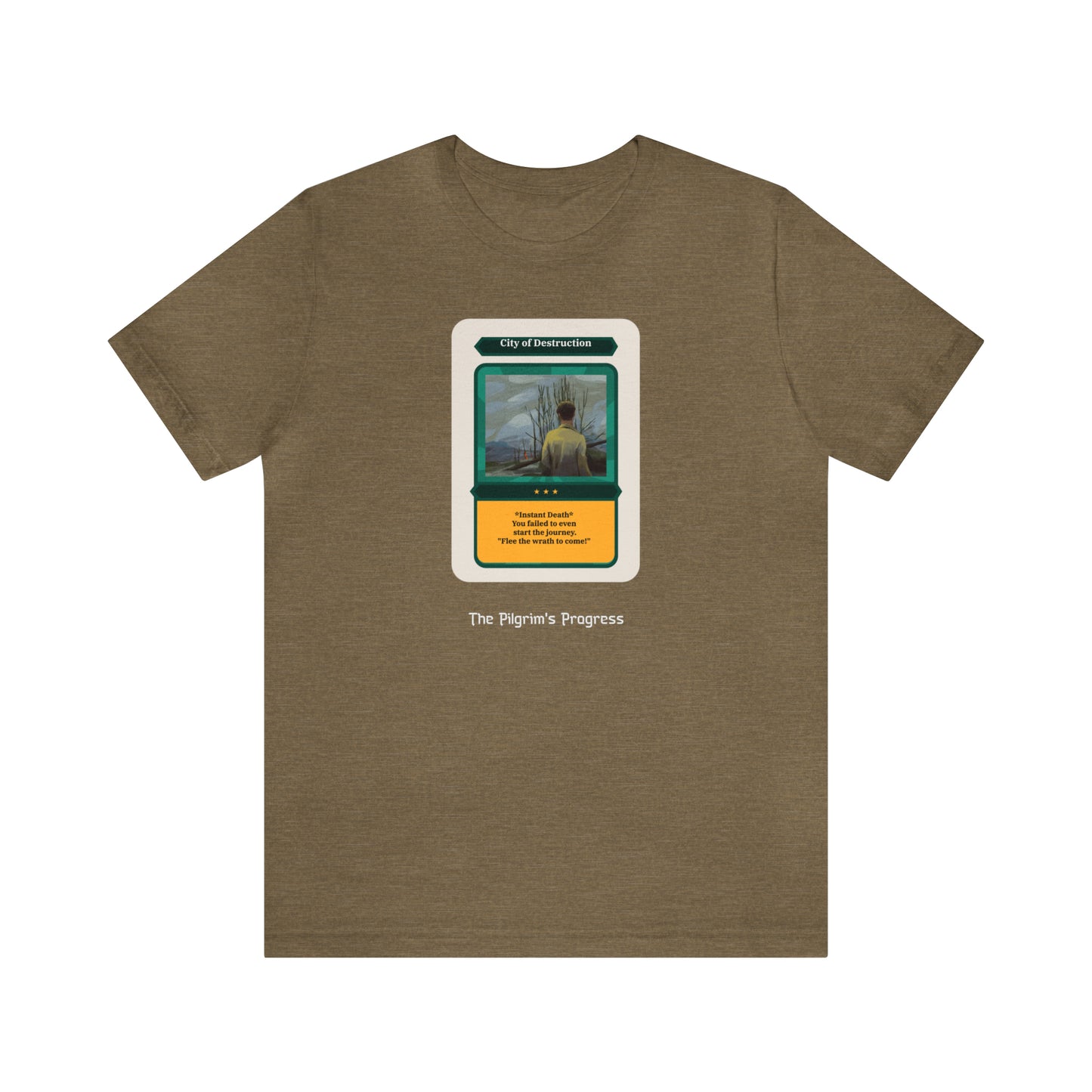 Pilgrim's Progress City of Destruction Trading Card Unisex Jersey Short Sleeve Tee