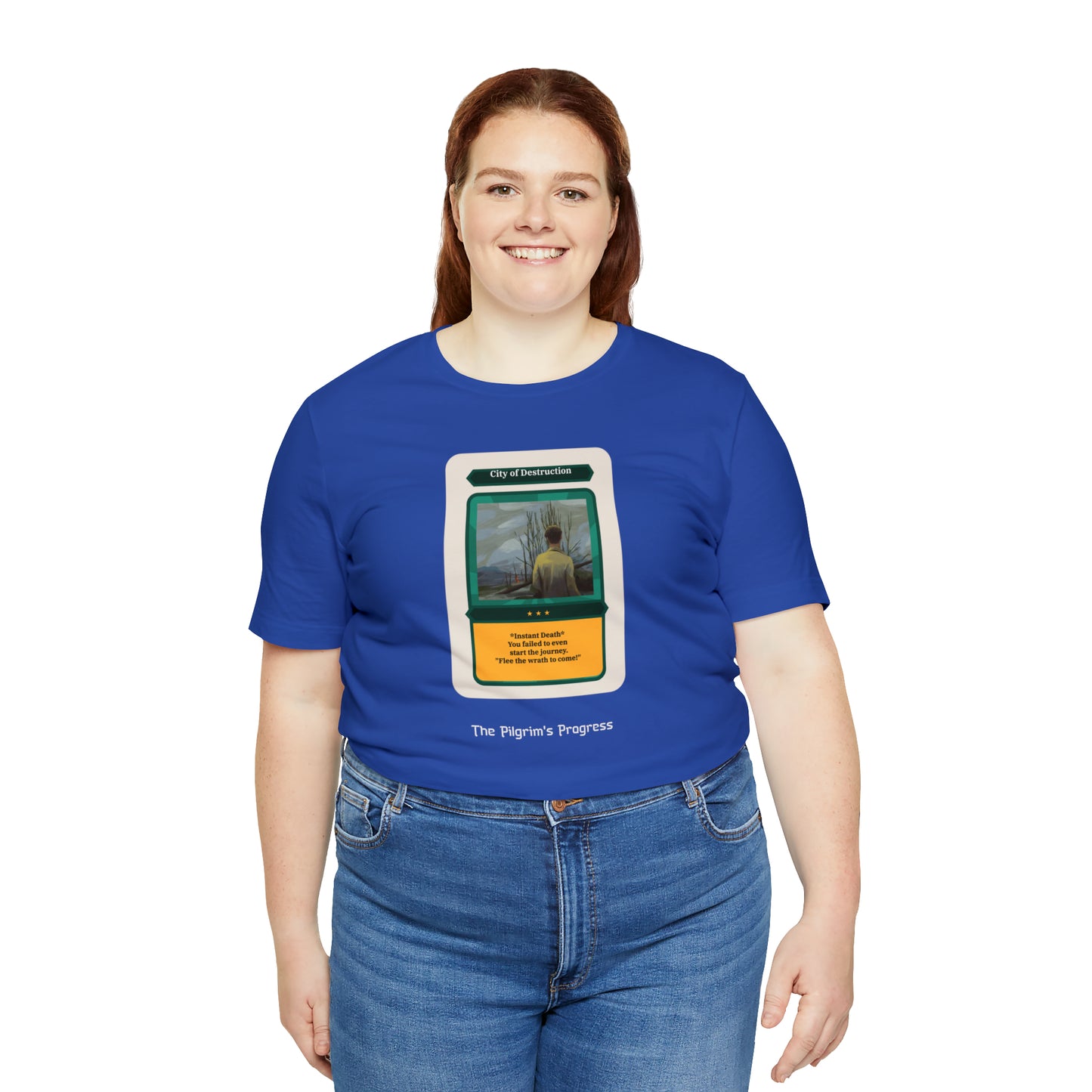 Pilgrim's Progress City of Destruction Trading Card Unisex Jersey Short Sleeve Tee