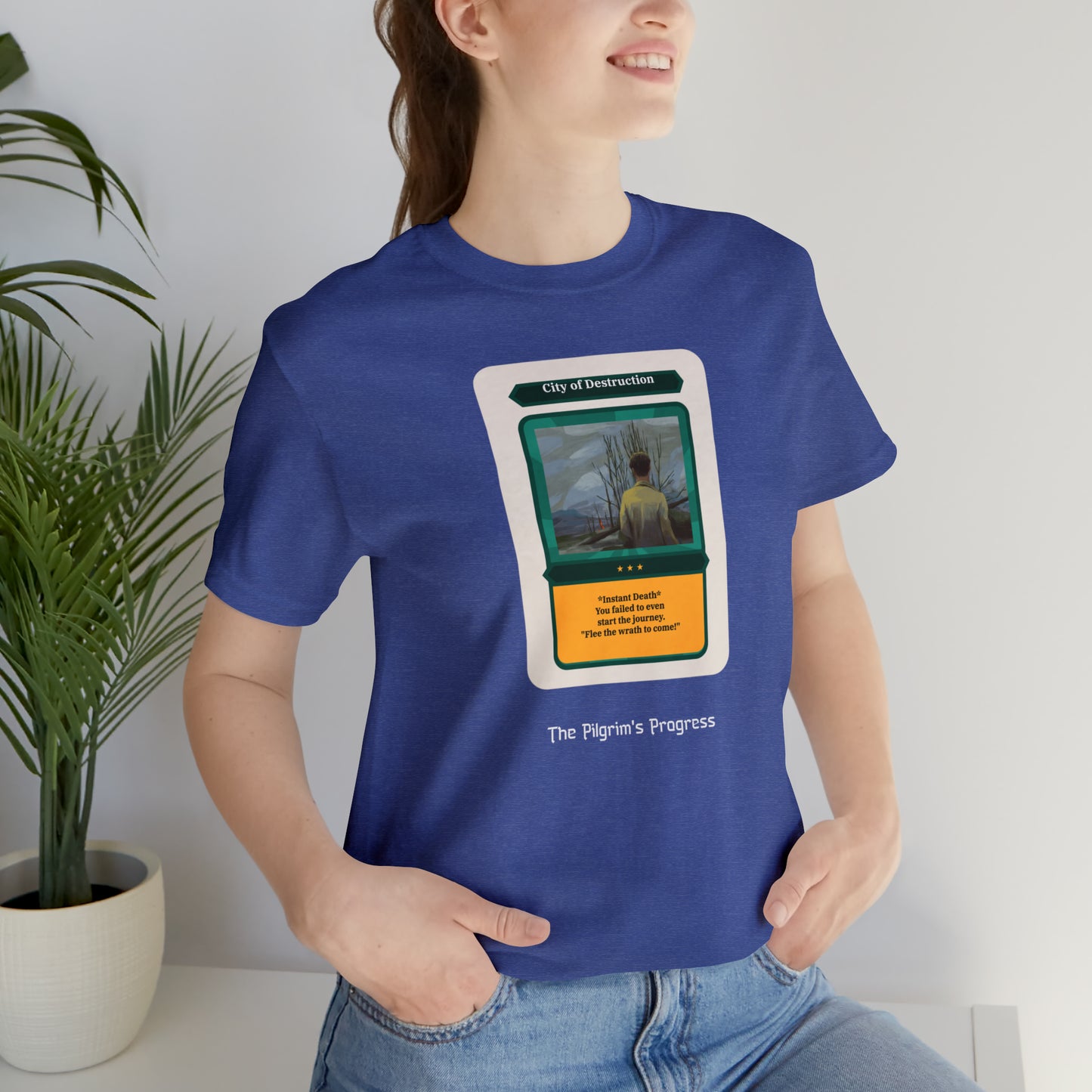 Pilgrim's Progress City of Destruction Trading Card Unisex Jersey Short Sleeve Tee