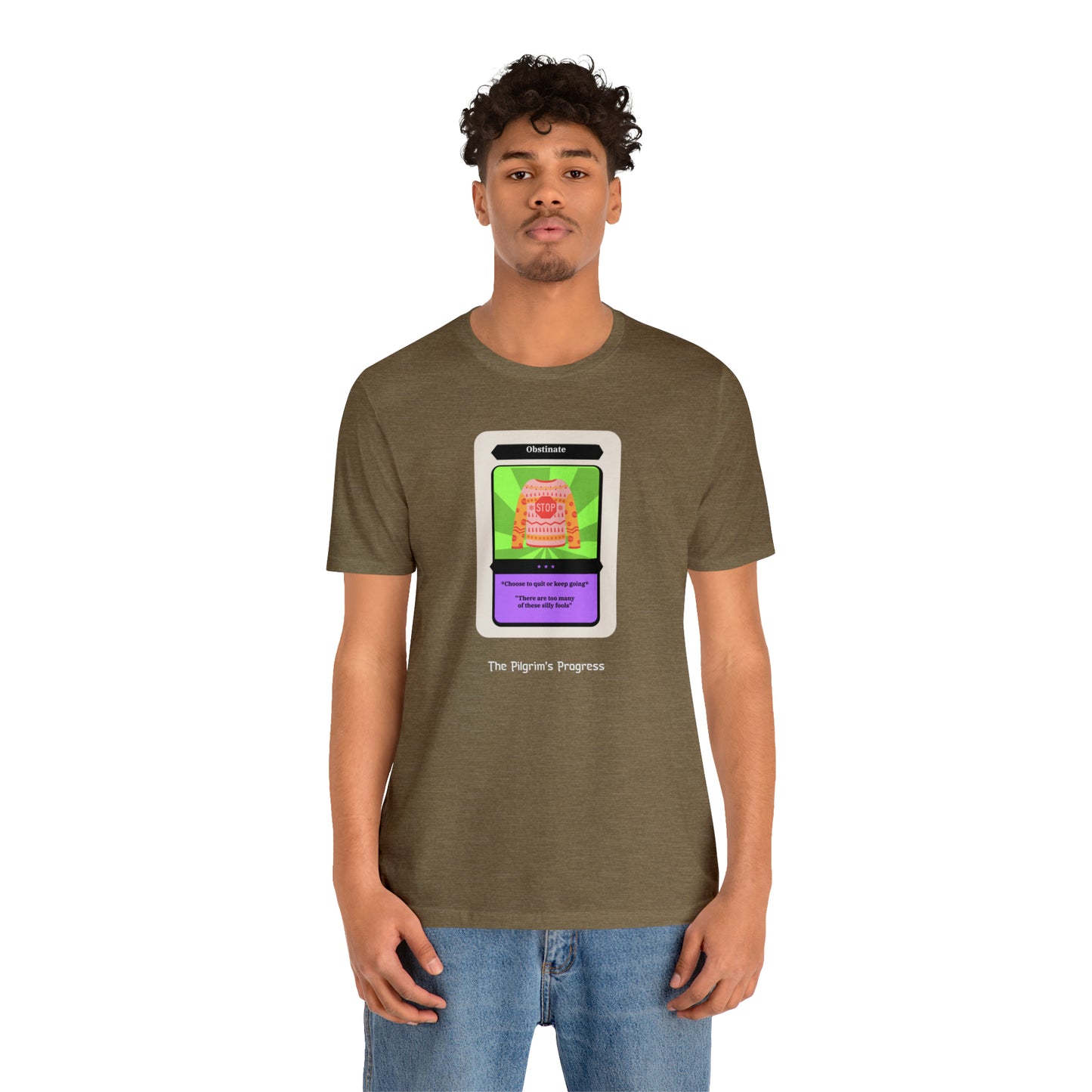 Pilgrim's Progress Obstinate Trading Card Unisex Jersey Short Sleeve Tee