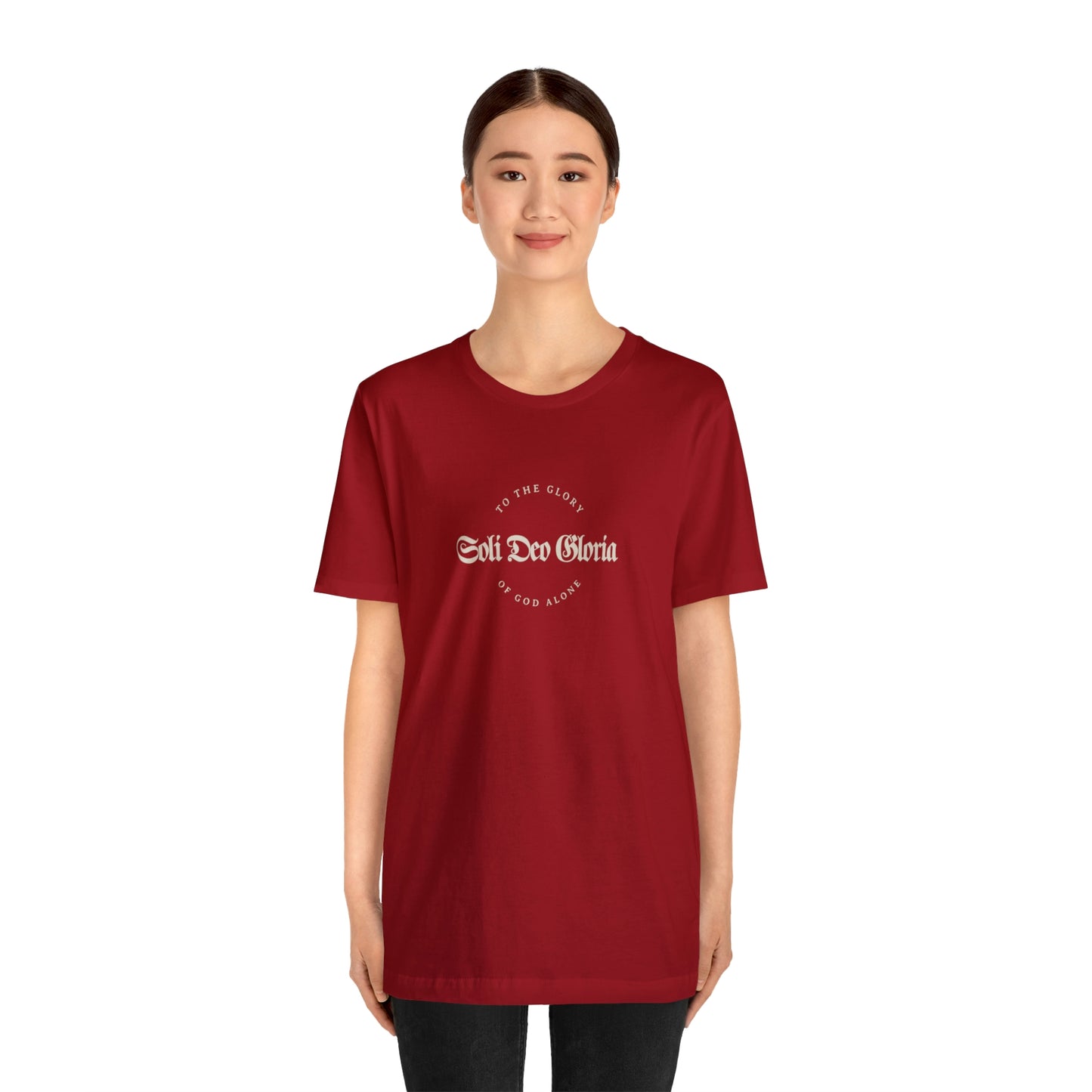 Soli Deo Gloria Gothic Circle Unisex Jersey Short Sleeve Tee