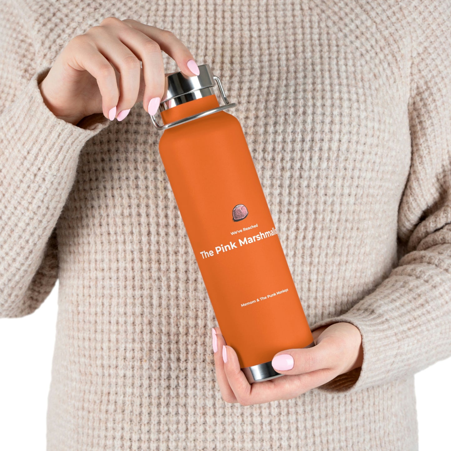 We've Reached the Pink Marshmallow Copper Vacuum Insulated Bottle, 22oz