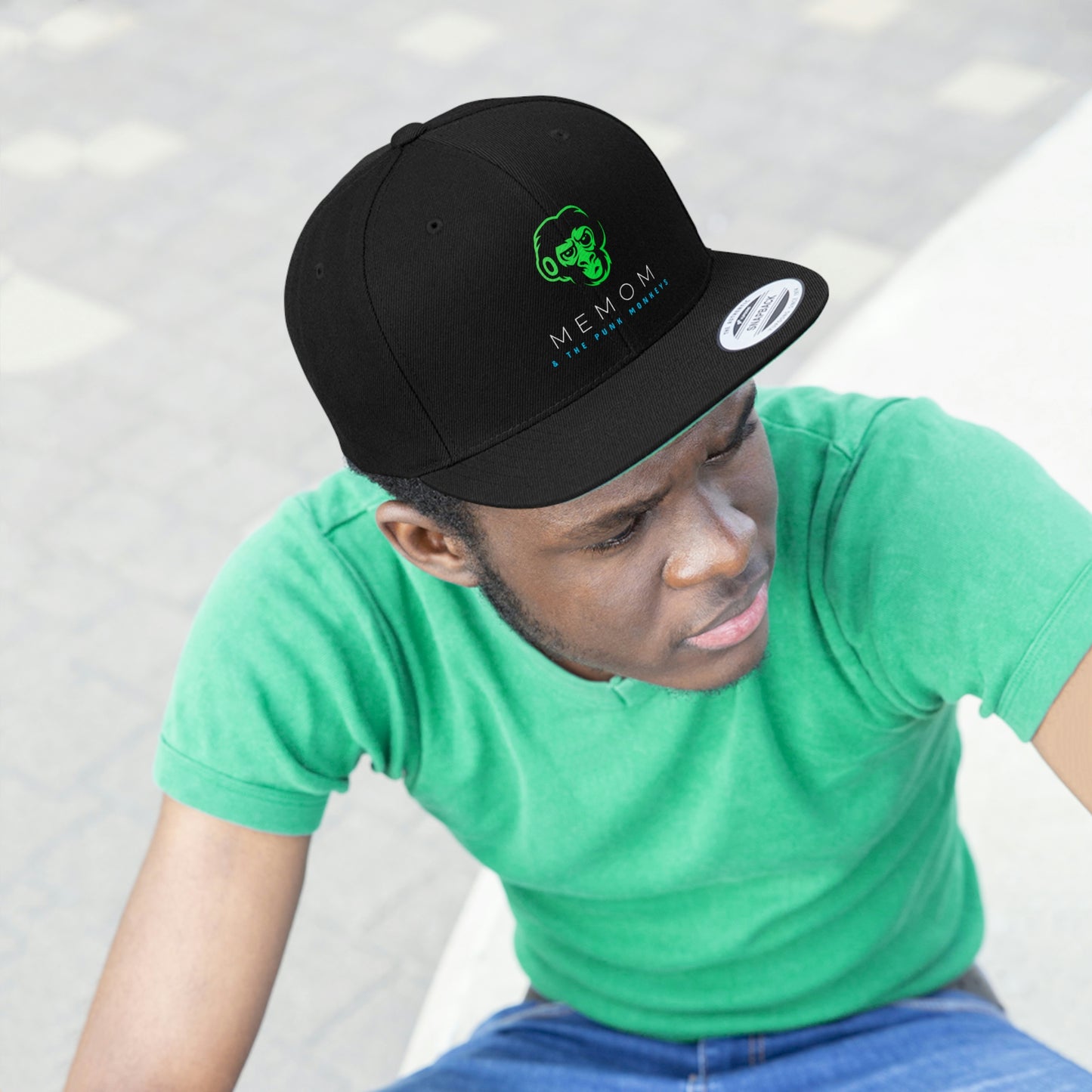 Memom & The Punk Monkeys Unisex Flat Bill Hat