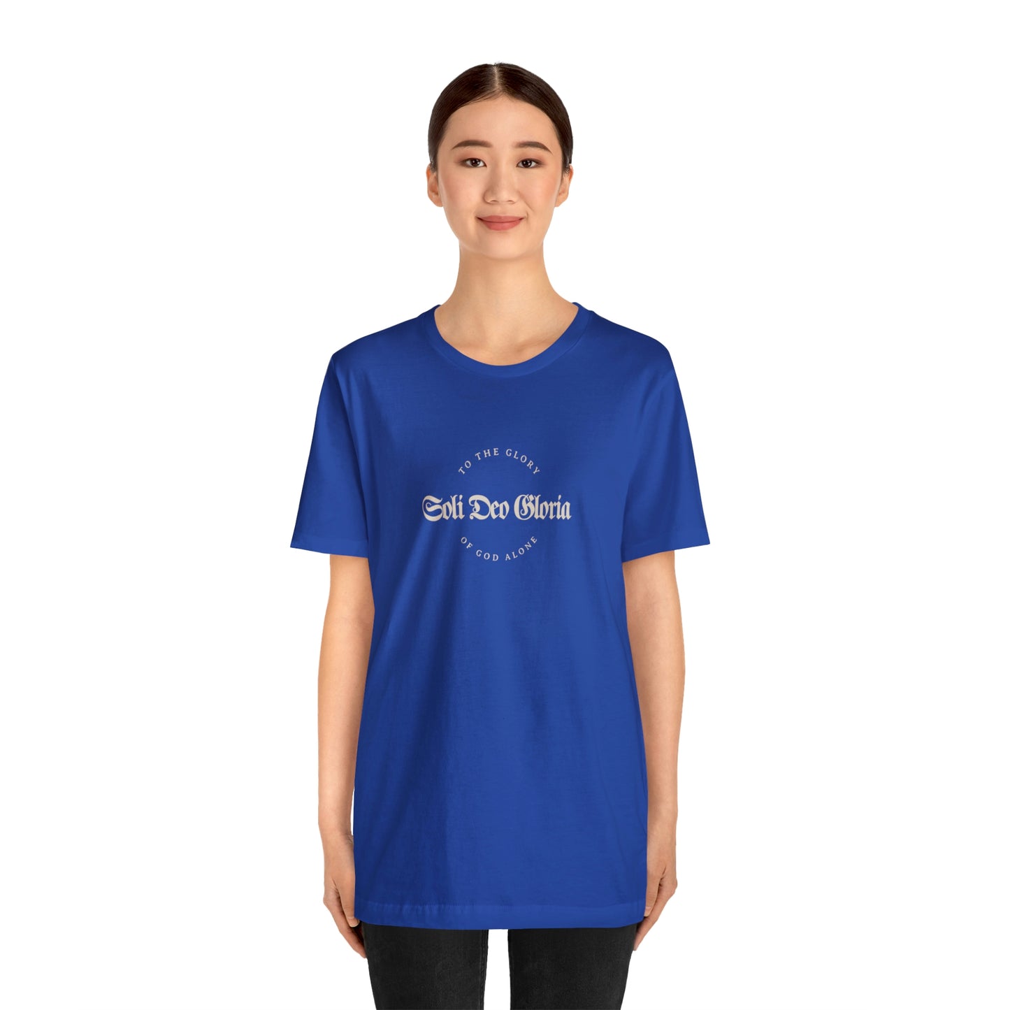 Soli Deo Gloria Gothic Circle Unisex Jersey Short Sleeve Tee