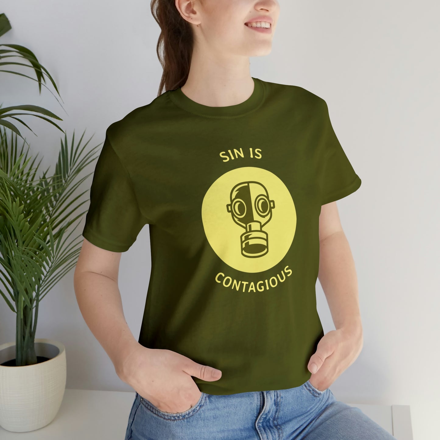 Sin is Contagious Unisex Jersey Short Sleeve Tee