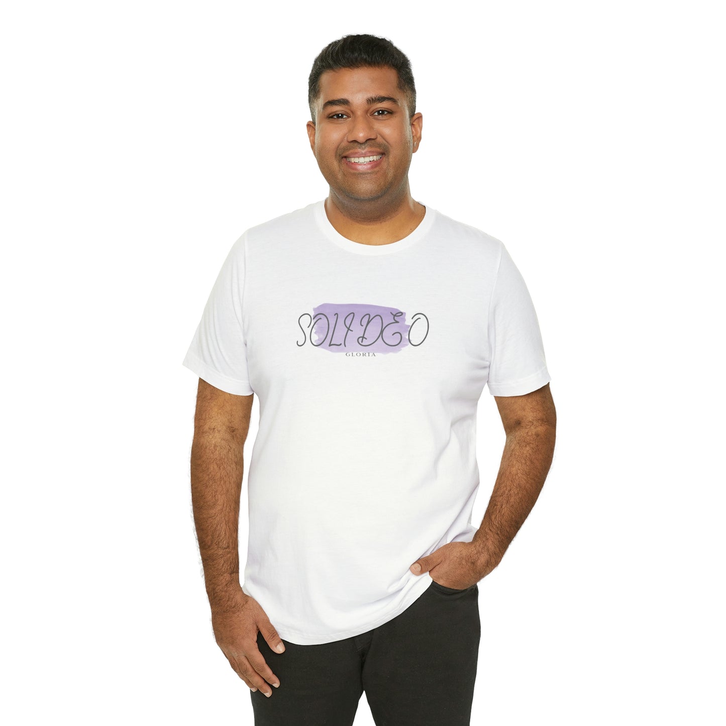 Soli Deo Gloria Purple Paintbrush Unisex Jersey Short Sleeve Tee