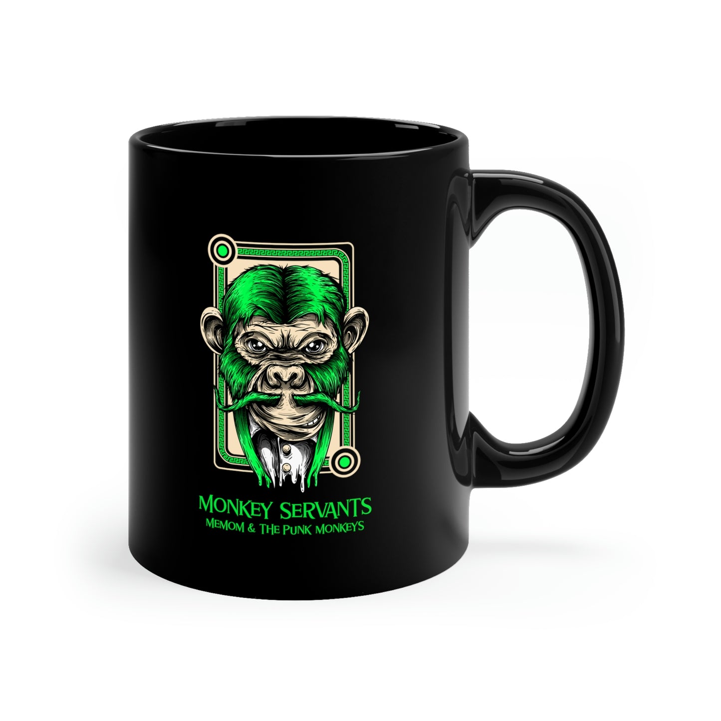 Monkey Servants11oz Black Mug