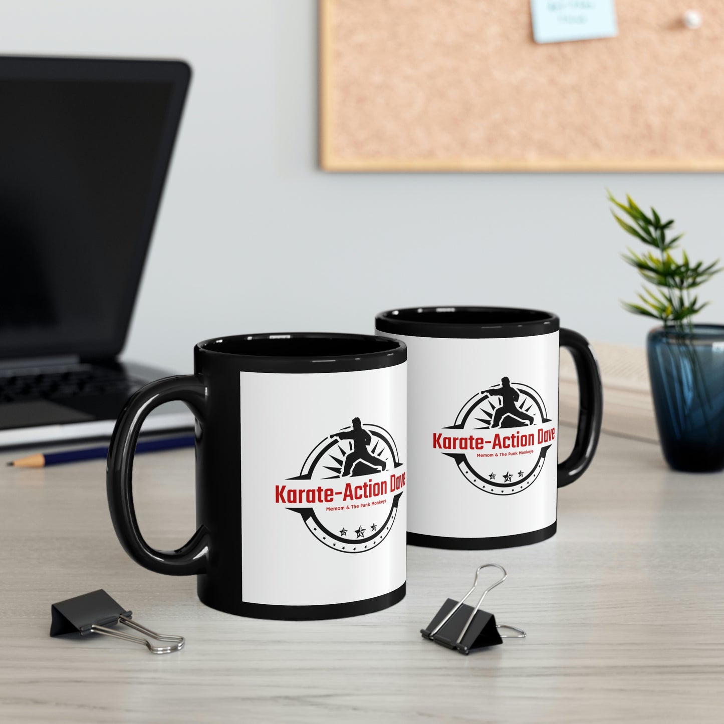 Karate Action Dave 11oz Black Mug