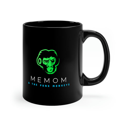 Memom & The Punk Monkeys Black Coffee Mug, 11oz