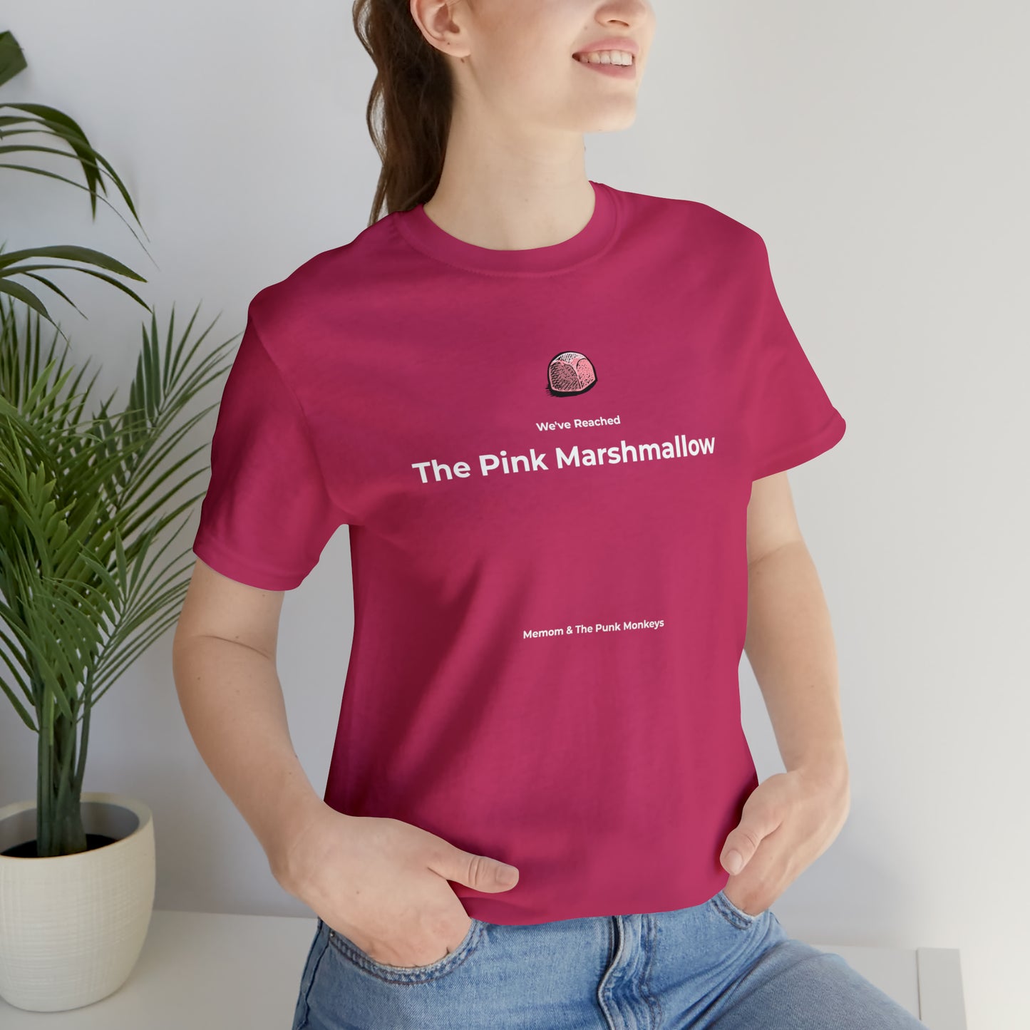 We've Reached the Pink Marshmallow Unisex Jersey Short Sleeve Tee