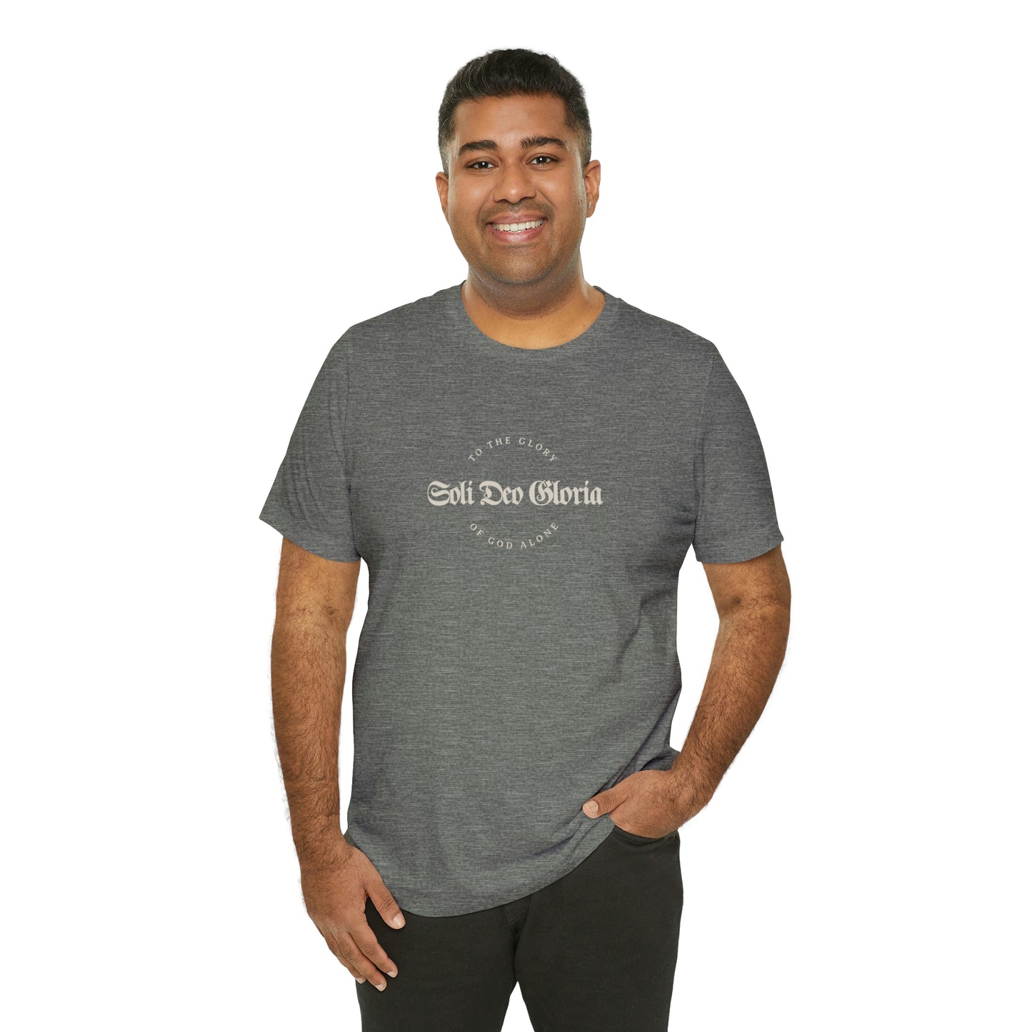 Soli Deo Gloria Gothic Circle Unisex Jersey Short Sleeve Tee