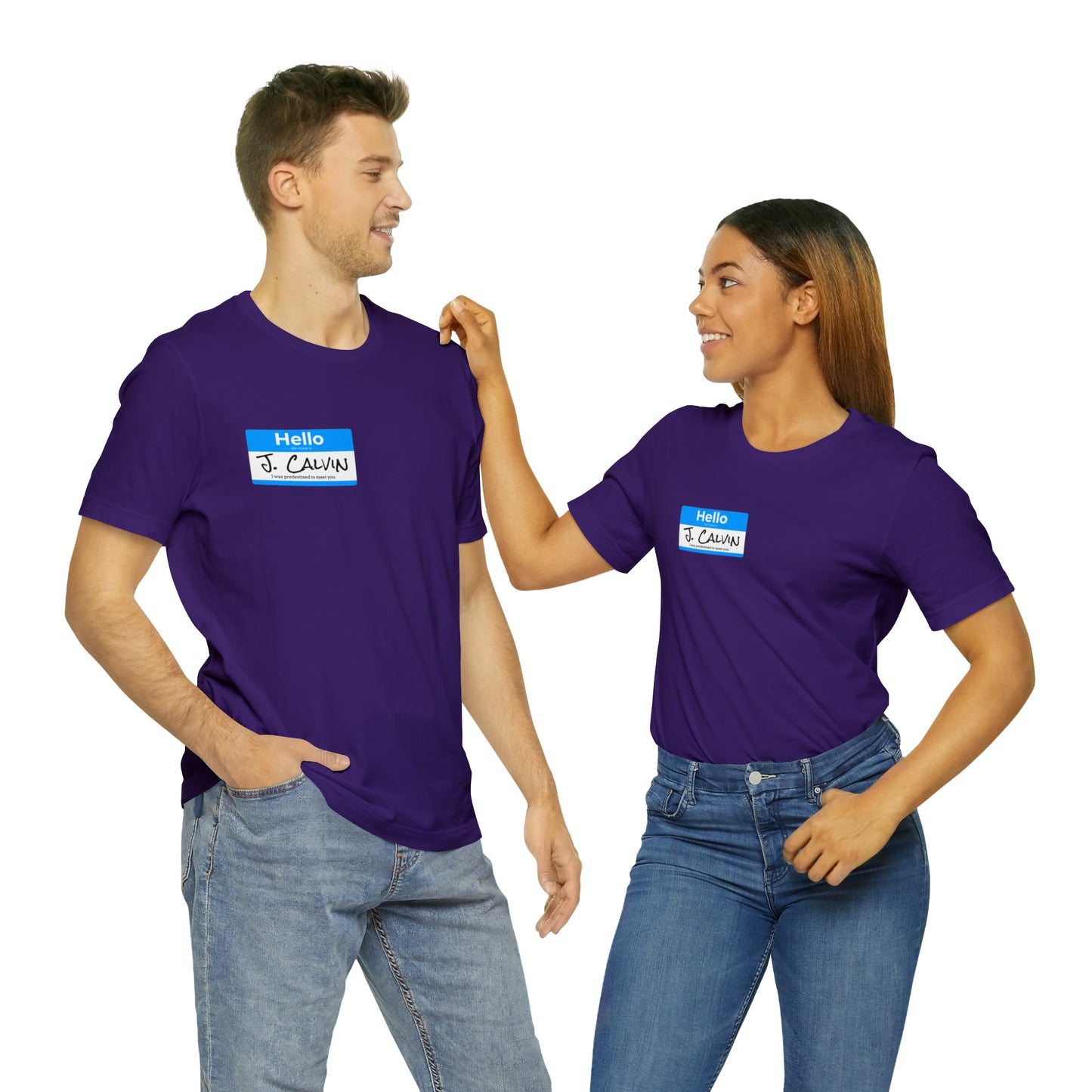 Hello My Name is John Calvin Unisex Jersey Short Sleeve Tee