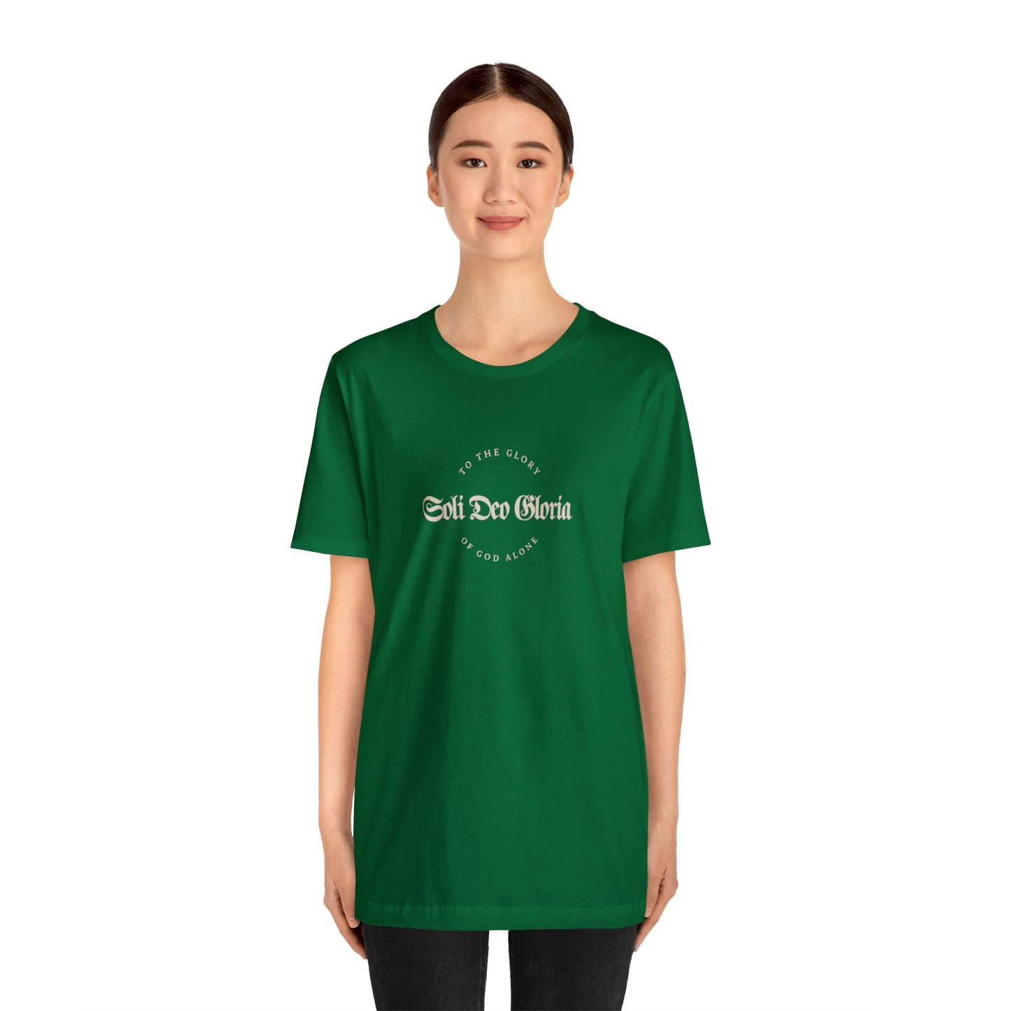 Soli Deo Gloria Gothic Circle Unisex Jersey Short Sleeve Tee