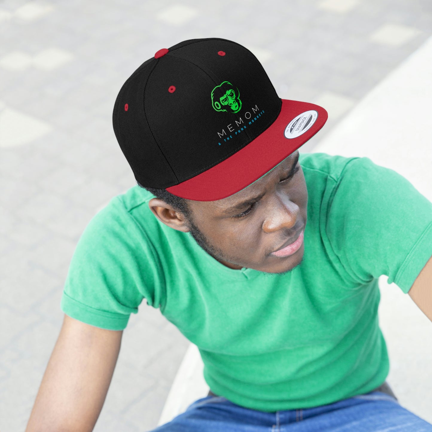 Memom & The Punk Monkeys Unisex Flat Bill Hat