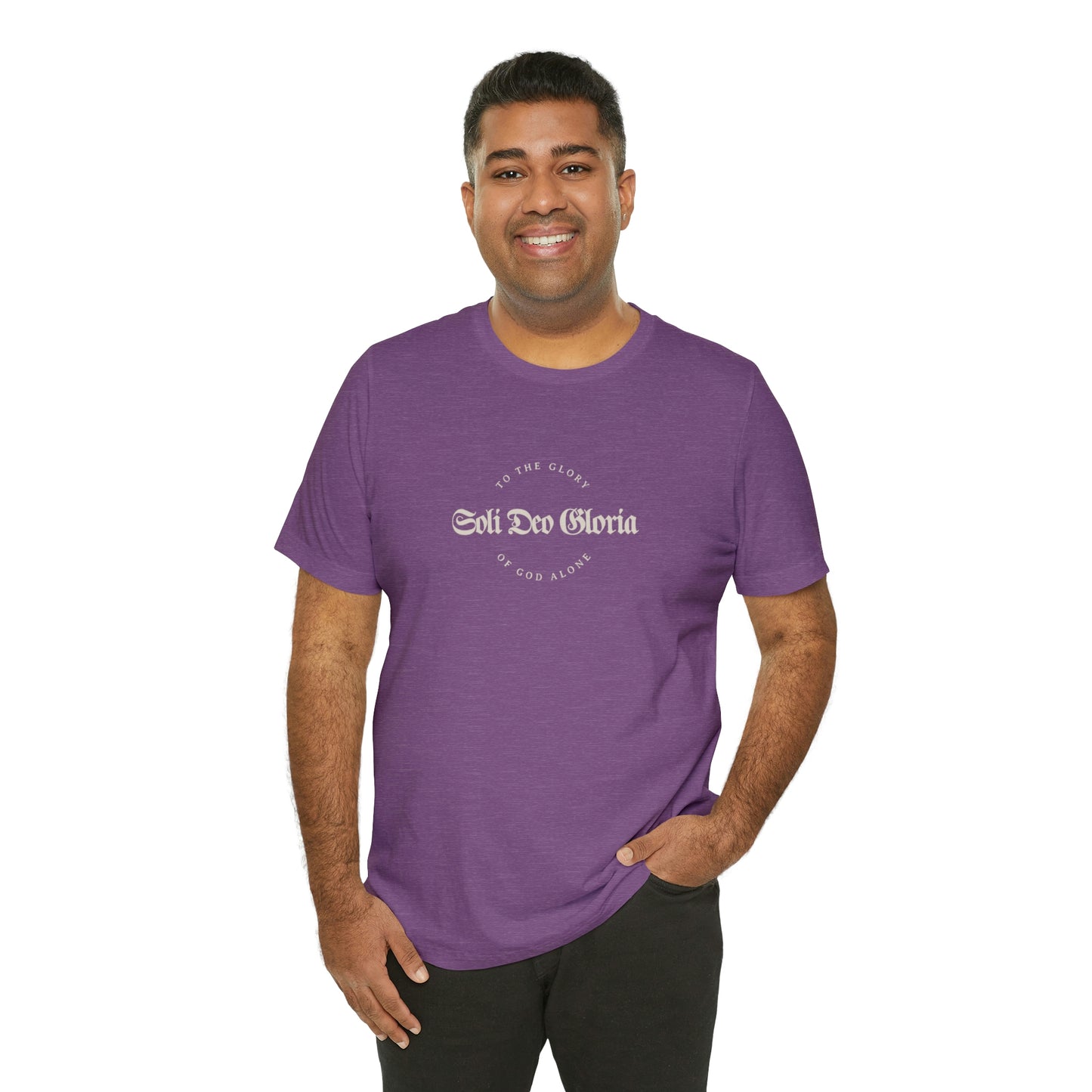 Soli Deo Gloria Gothic Circle Unisex Jersey Short Sleeve Tee