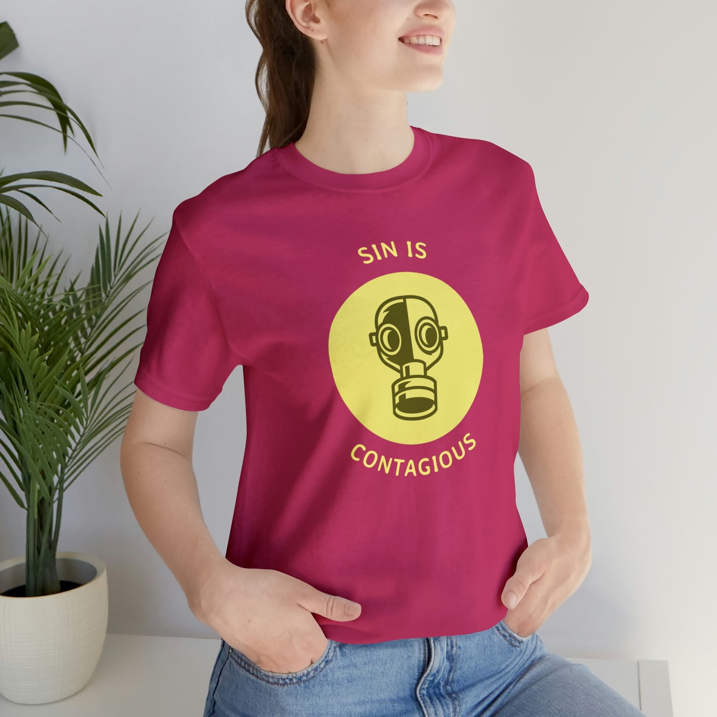 Sin is Contagious Unisex Jersey Short Sleeve Tee