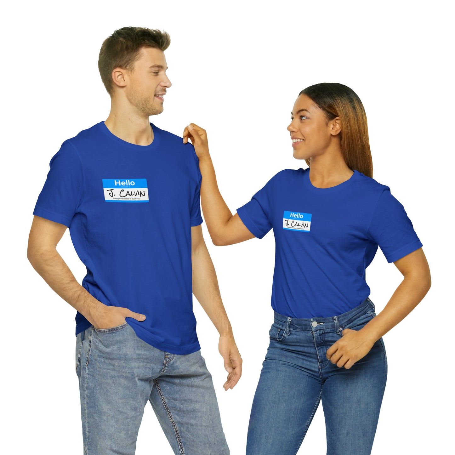 Hello My Name is John Calvin Unisex Jersey Short Sleeve Tee