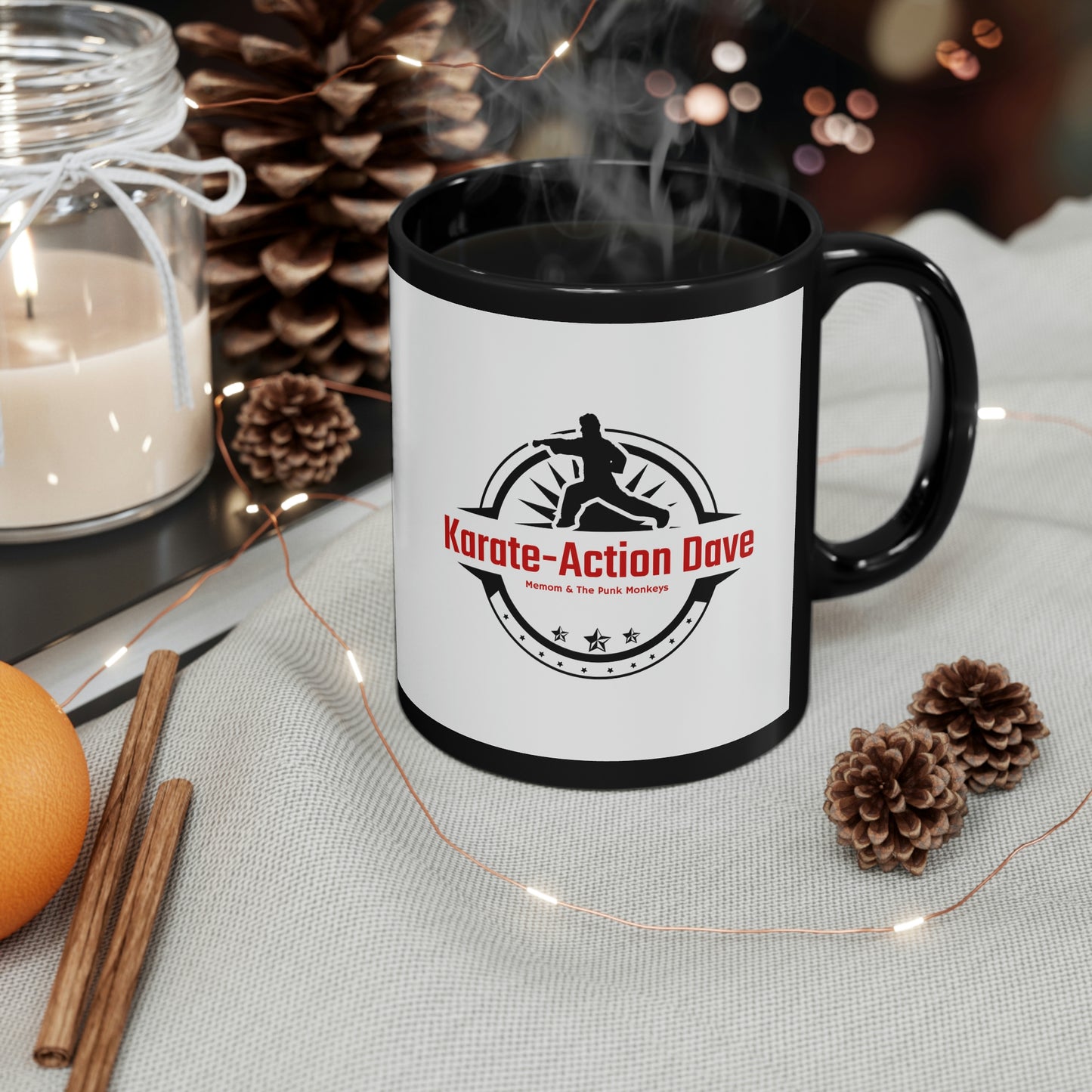 Karate Action Dave 11oz Black Mug