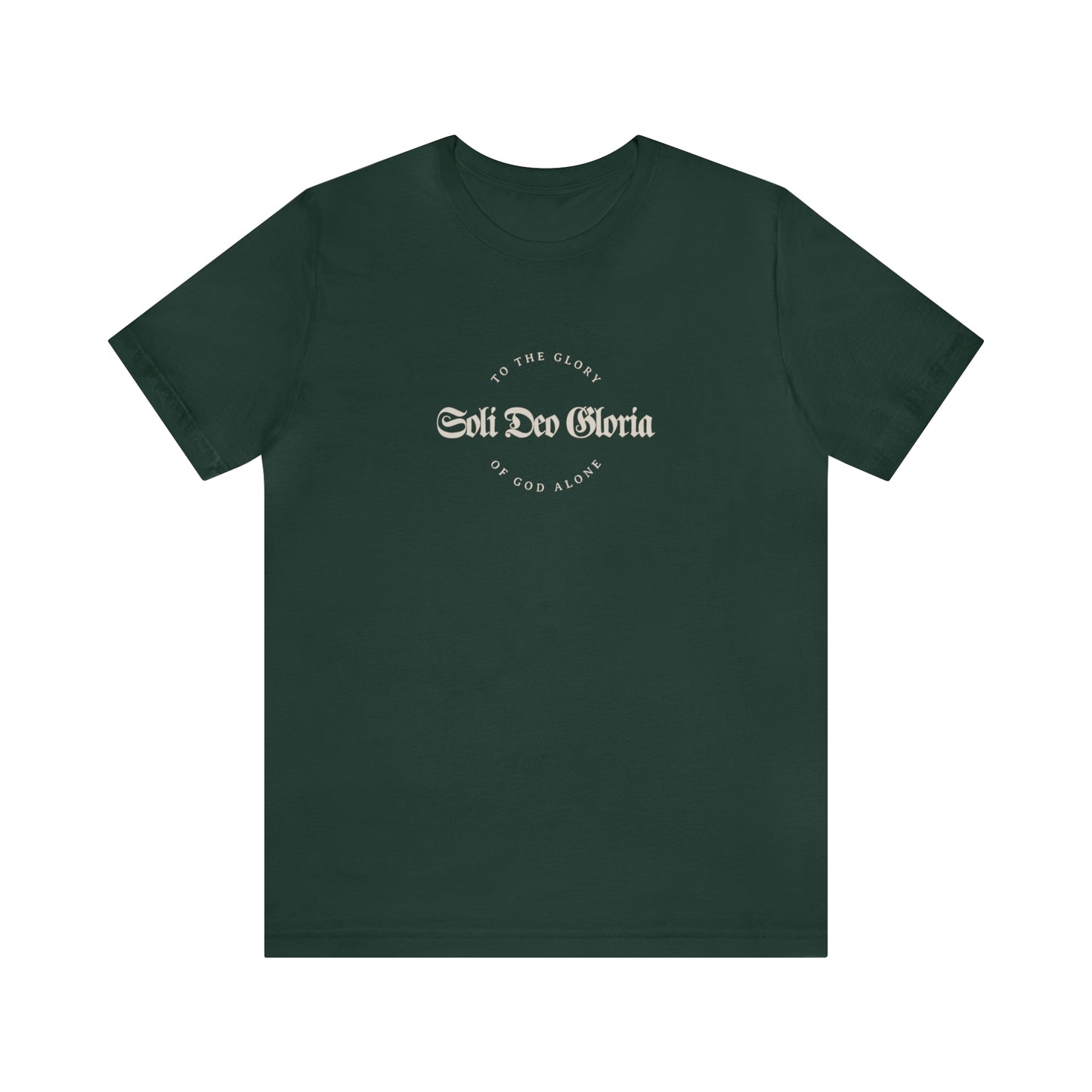 Soli Deo Gloria Gothic Circle Unisex Jersey Short Sleeve Tee