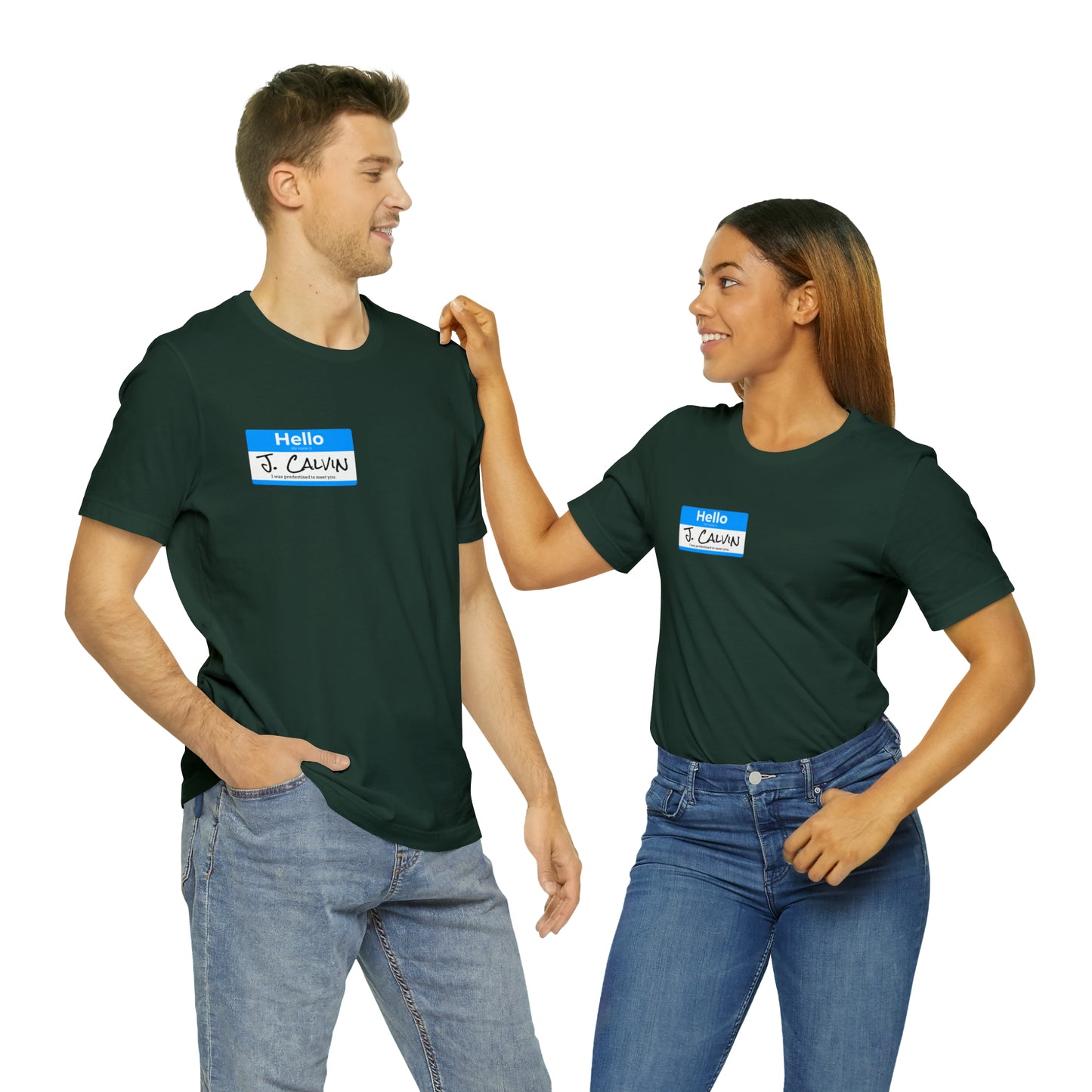Hello My Name is John Calvin Unisex Jersey Short Sleeve Tee