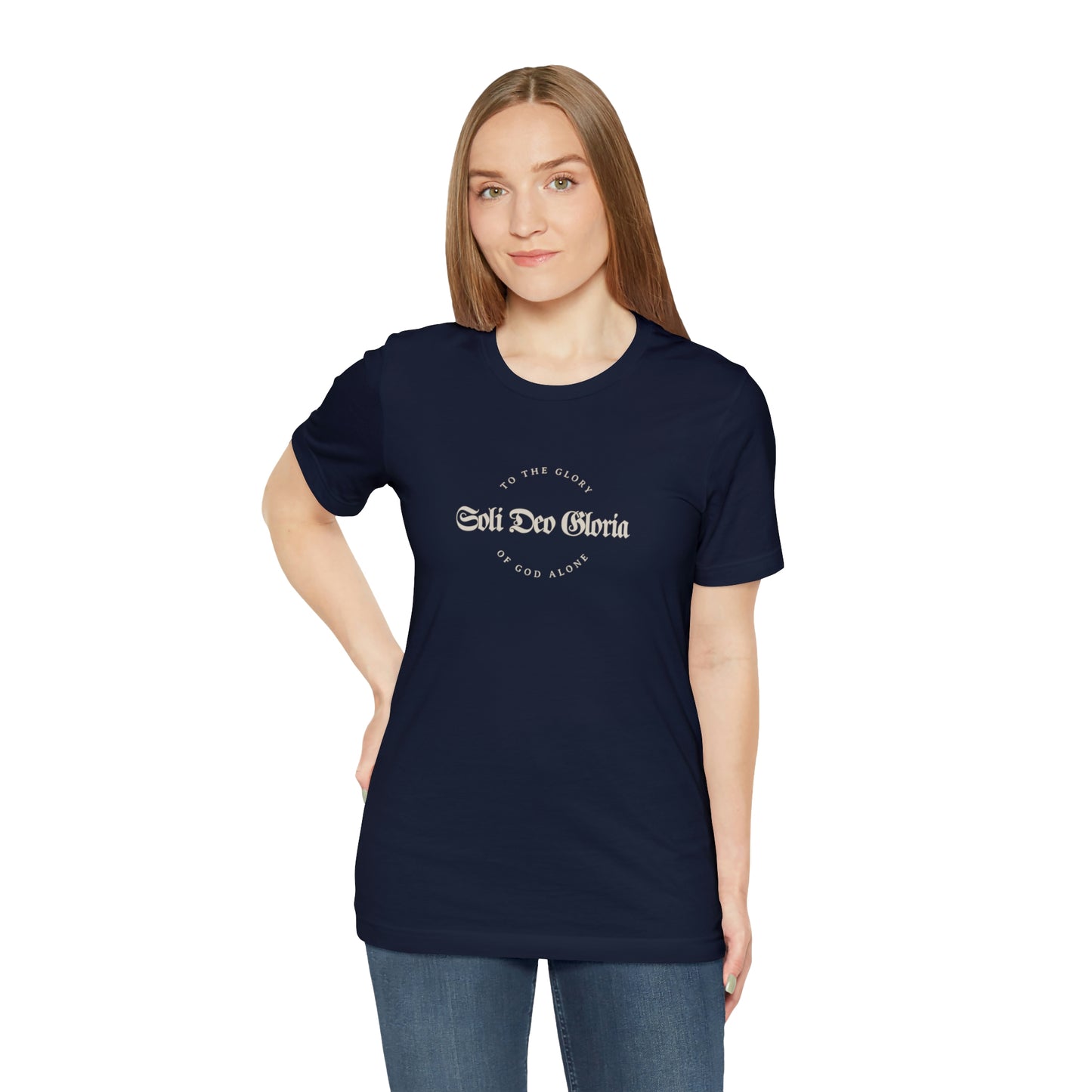 Soli Deo Gloria Gothic Circle Unisex Jersey Short Sleeve Tee