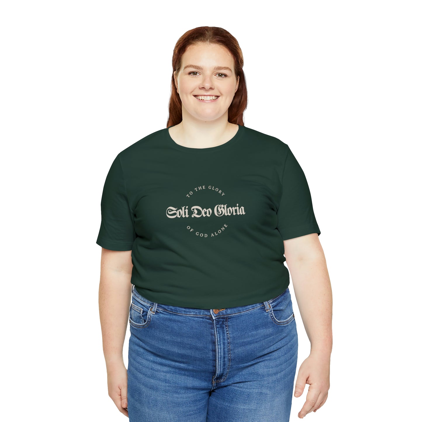Soli Deo Gloria Gothic Circle Unisex Jersey Short Sleeve Tee