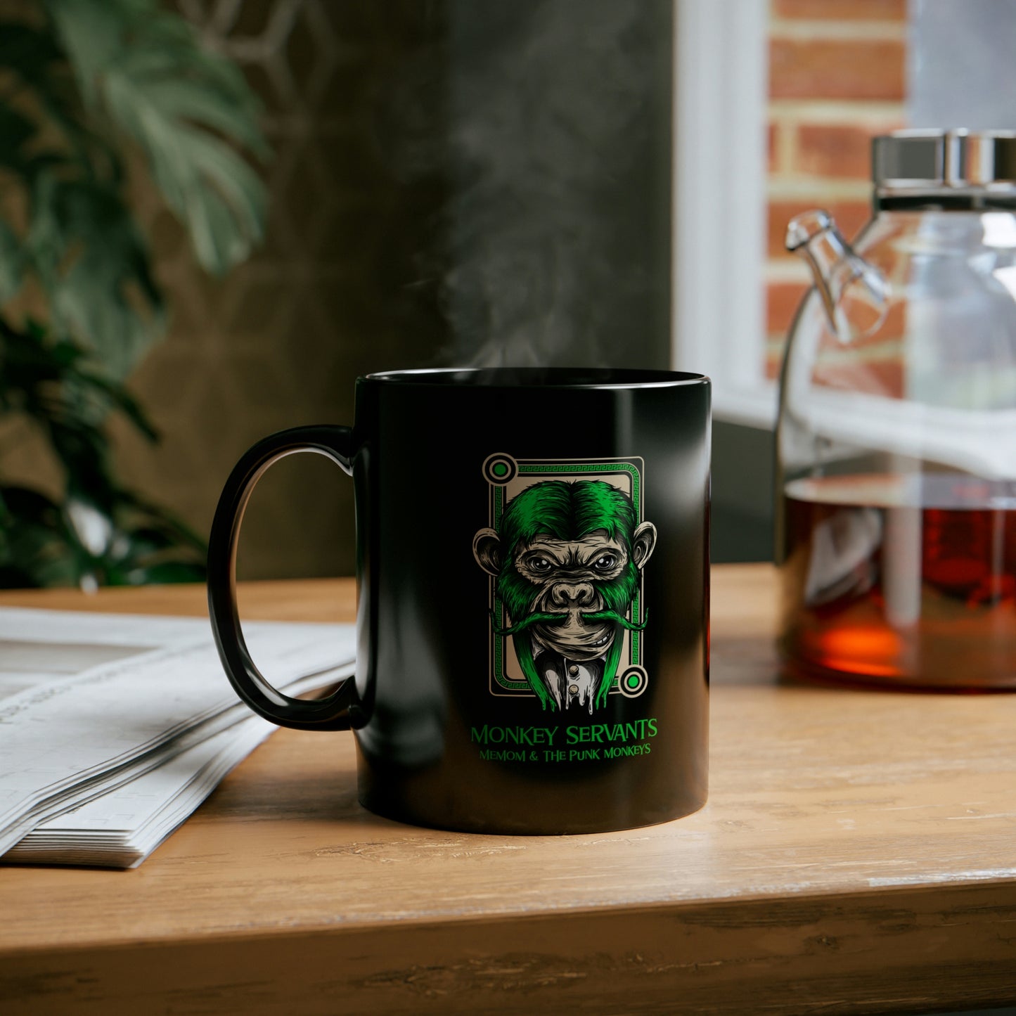 Monkey Servants11oz Black Mug