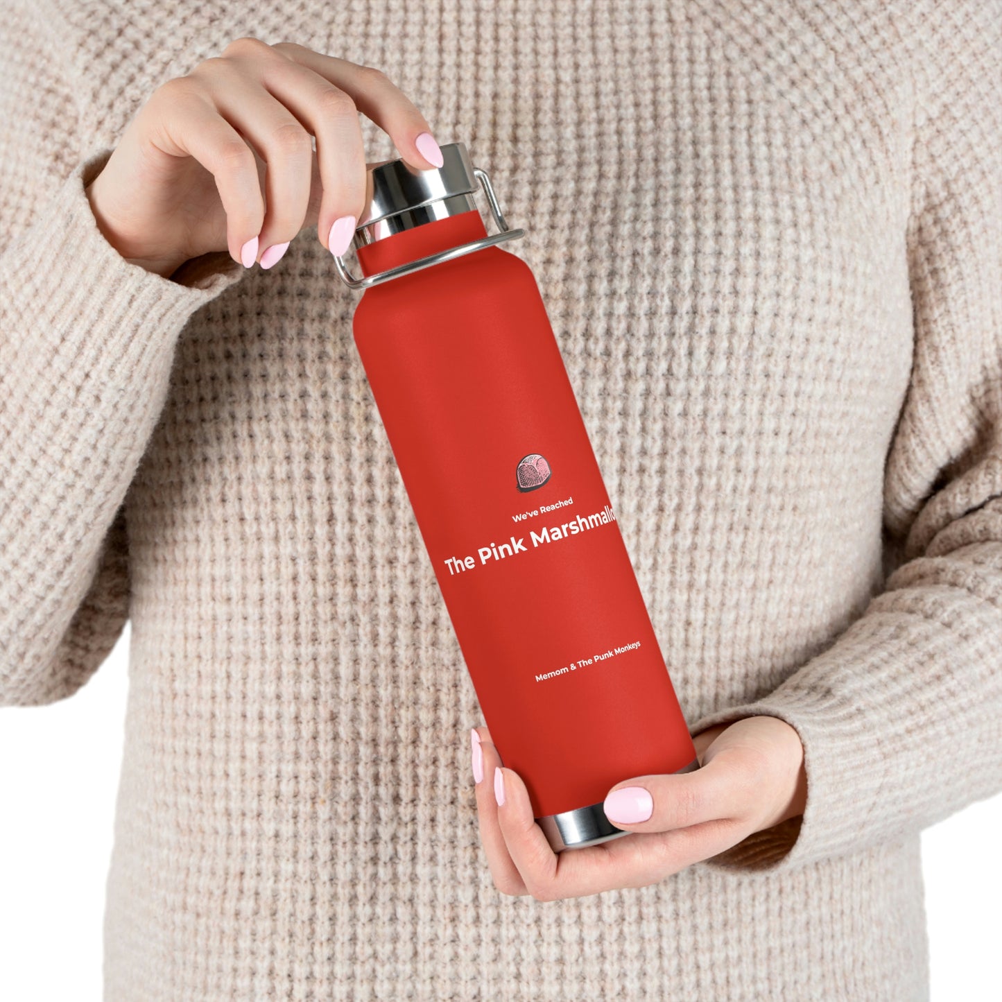 We've Reached the Pink Marshmallow Copper Vacuum Insulated Bottle, 22oz