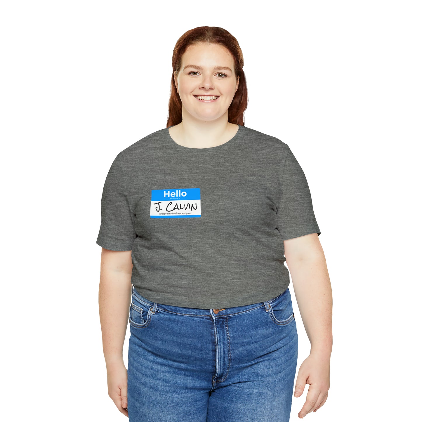 Hello My Name is John Calvin Unisex Jersey Short Sleeve Tee