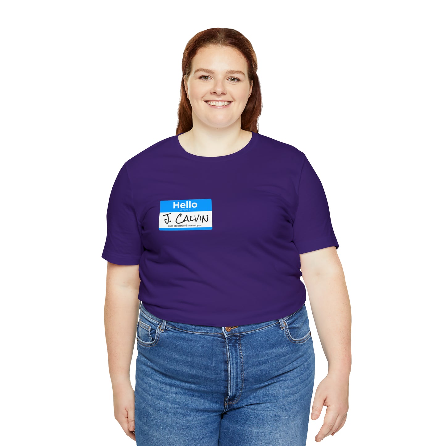 Hello My Name is John Calvin Unisex Jersey Short Sleeve Tee
