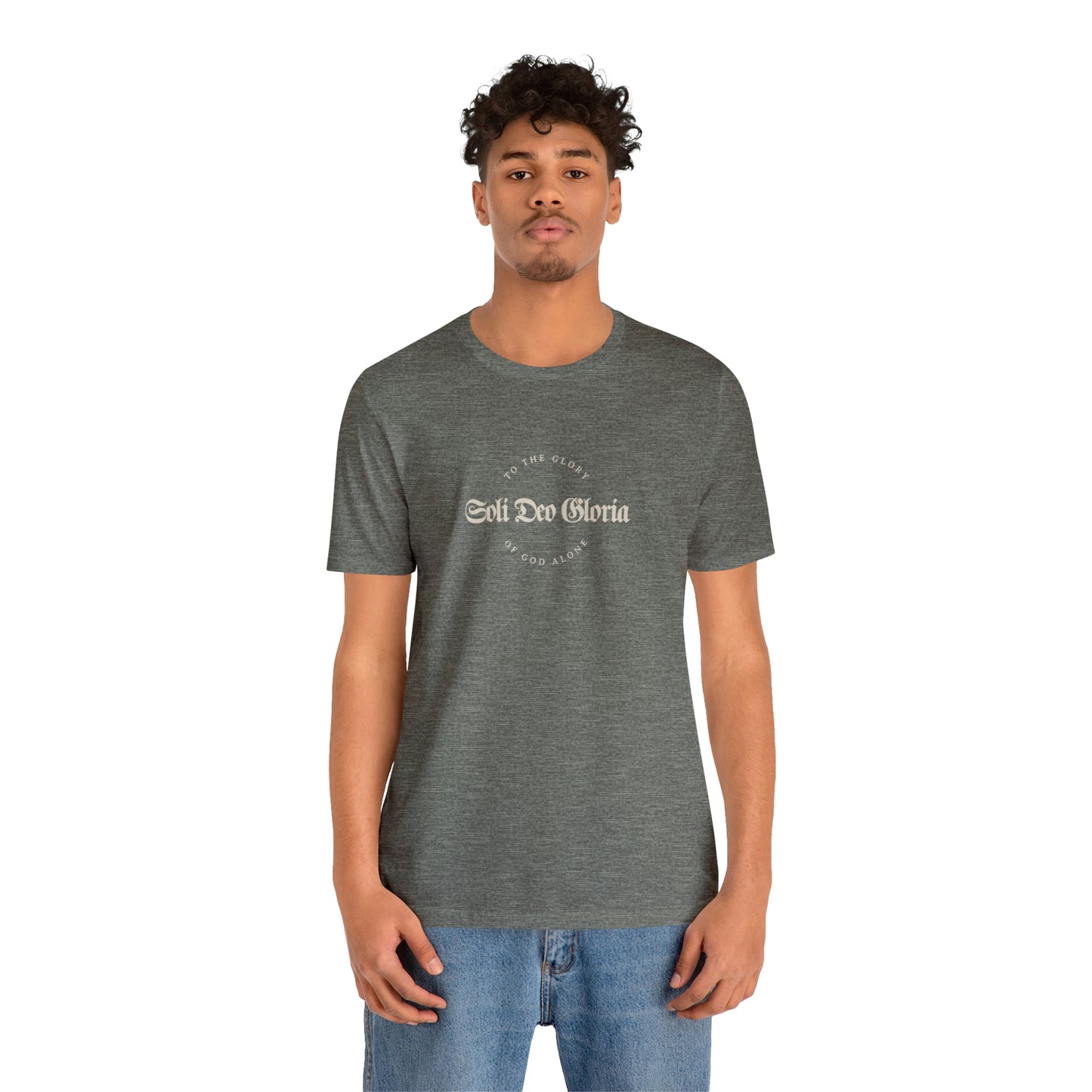 Soli Deo Gloria Gothic Circle Unisex Jersey Short Sleeve Tee