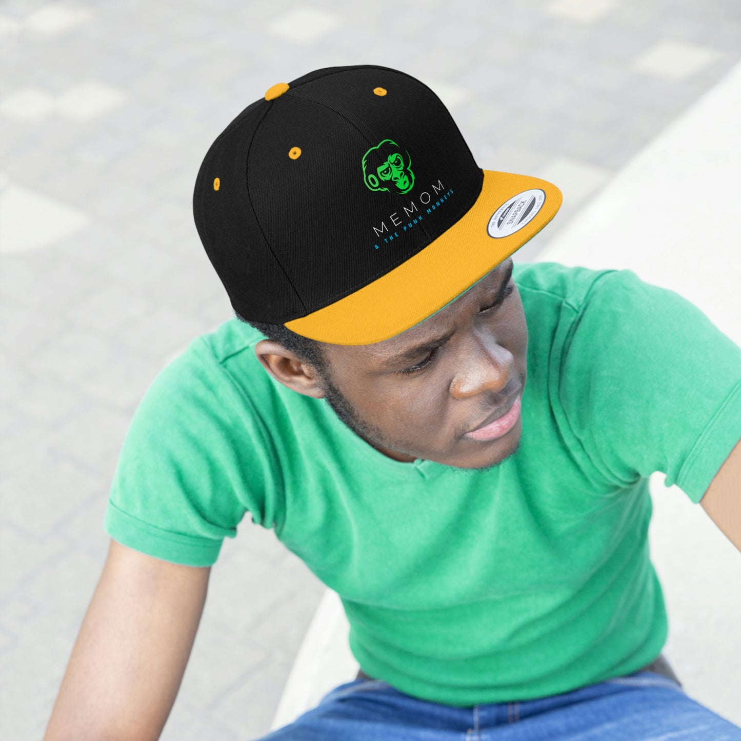 Memom & The Punk Monkeys Unisex Flat Bill Hat