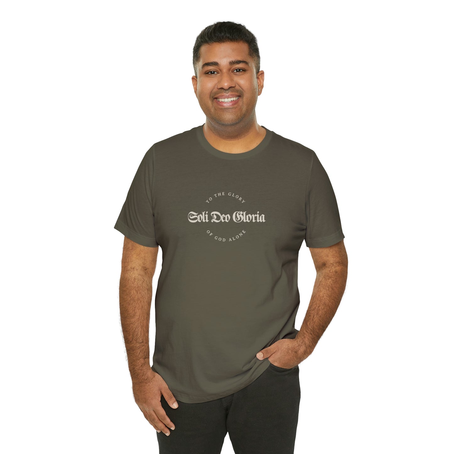 Soli Deo Gloria Gothic Circle Unisex Jersey Short Sleeve Tee